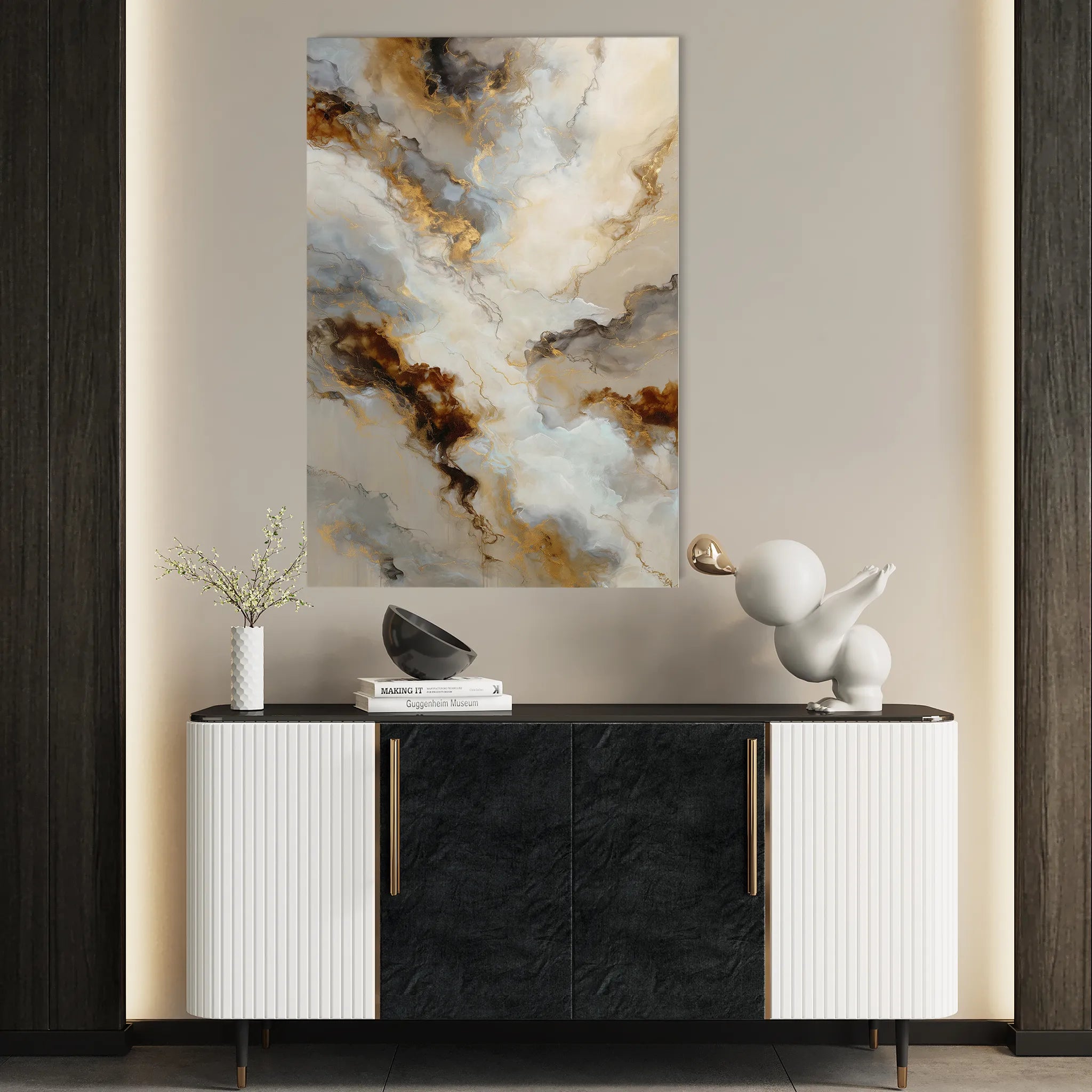 Abstract 2107 Canvas Art 60 x 40 cm / Black