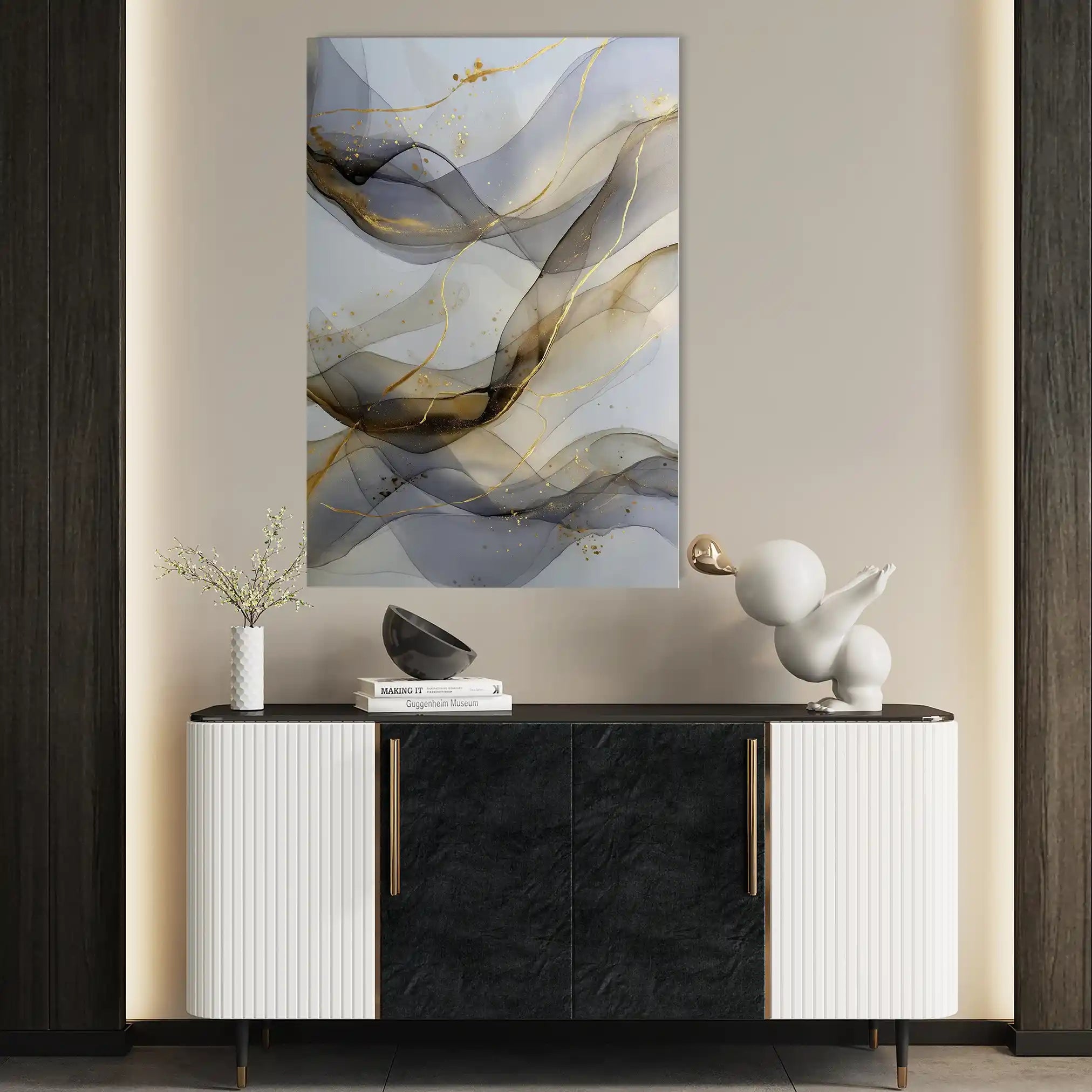 Abstract 2108 Canvas Art 60 x 40 cm / Black