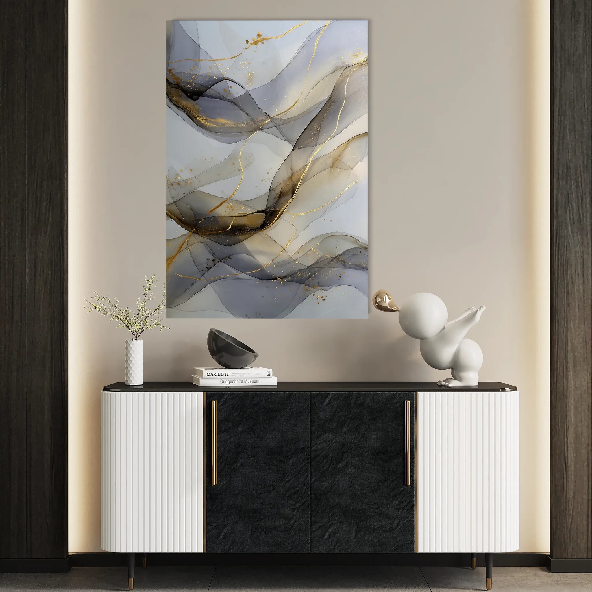 Abstract 2108 Canvas Art 60 x 40 cm / Black