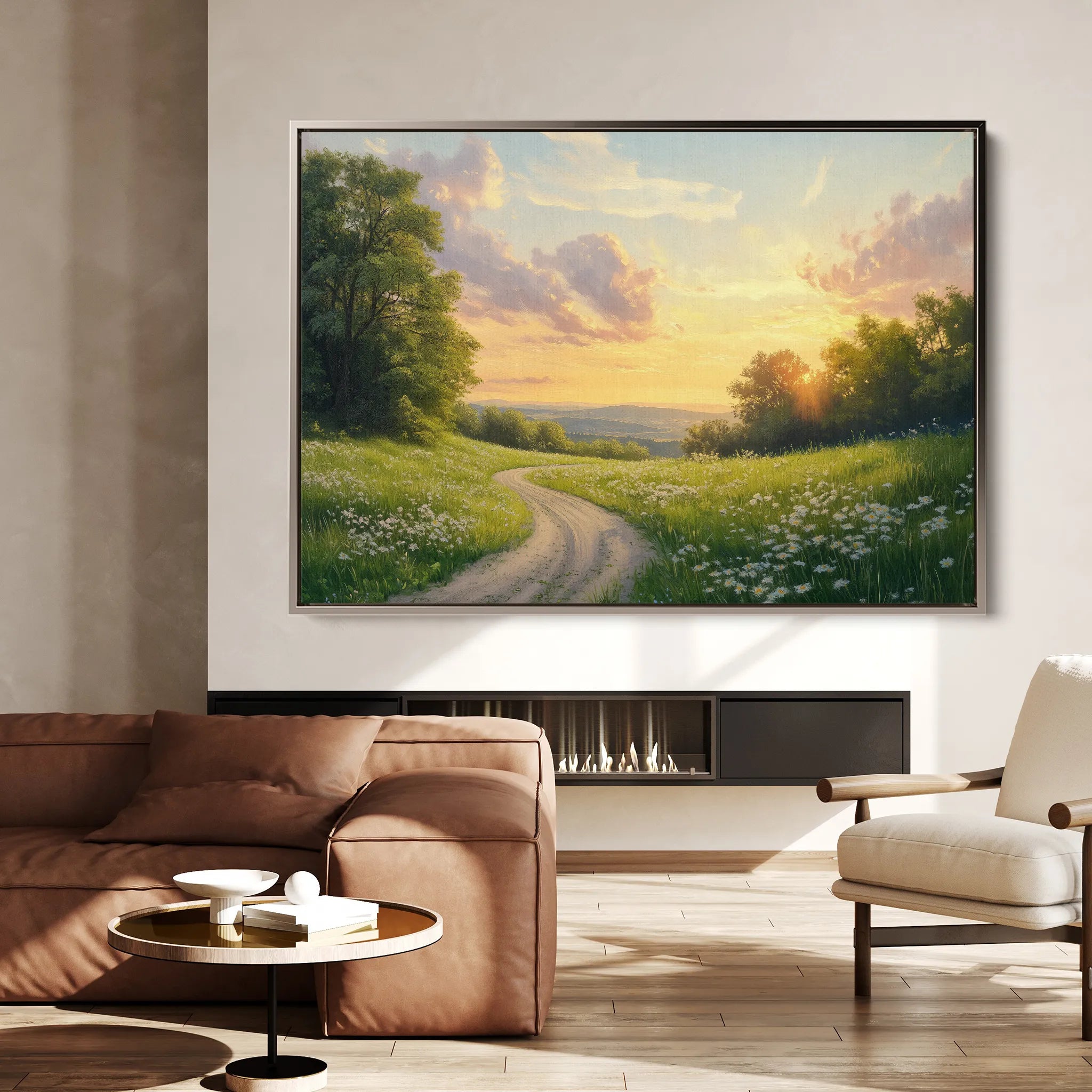 Landscape 211 Canvas Art 60 x 40 cm / Black