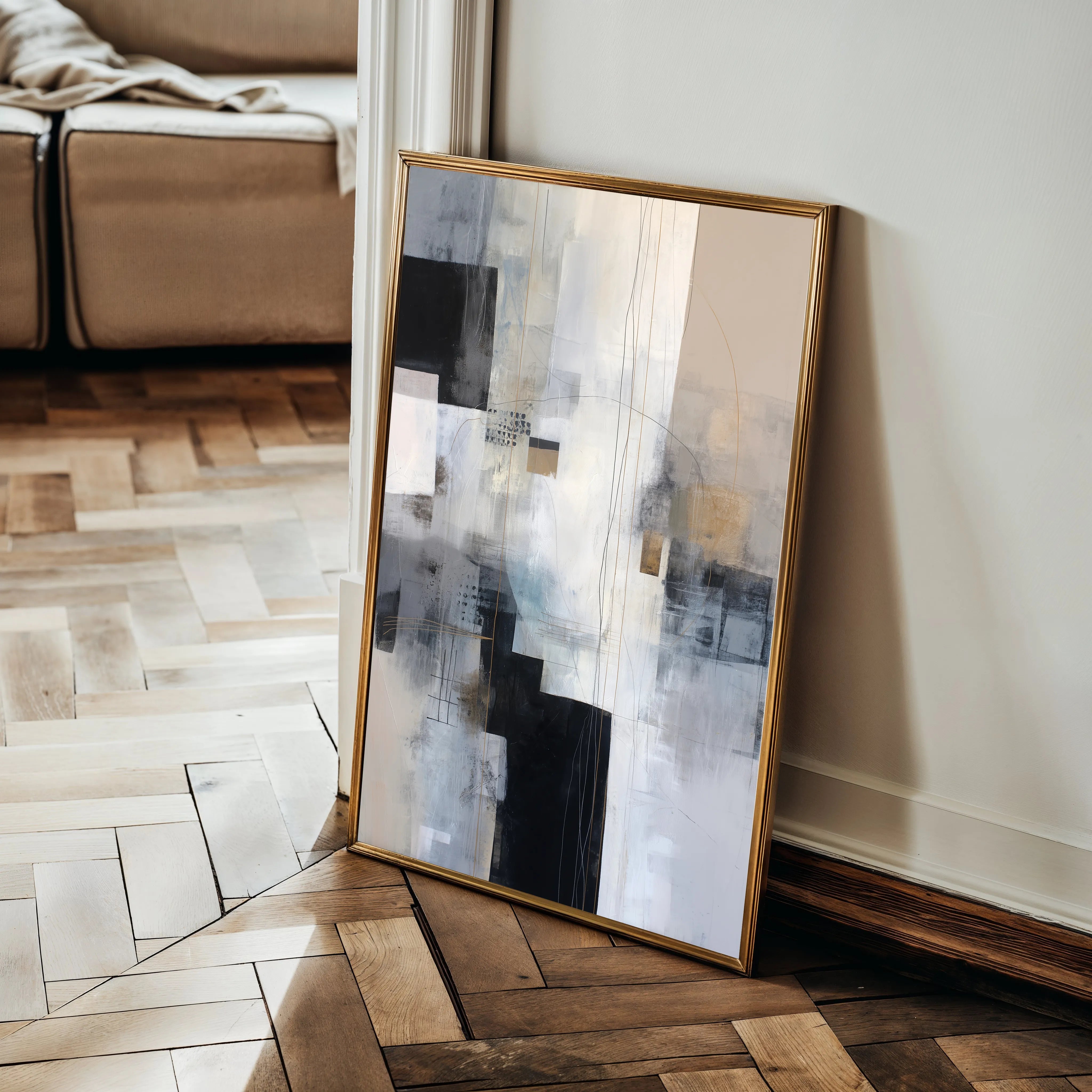 Abstract 2114 Canvas Art 60 x 40 cm / Black