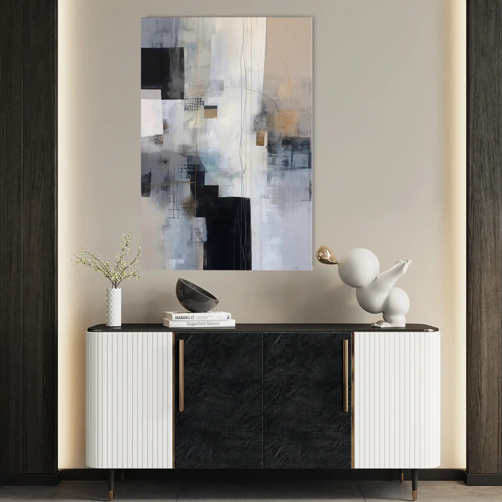 Abstract 2114 Canvas Art 60 x 40 cm / Black