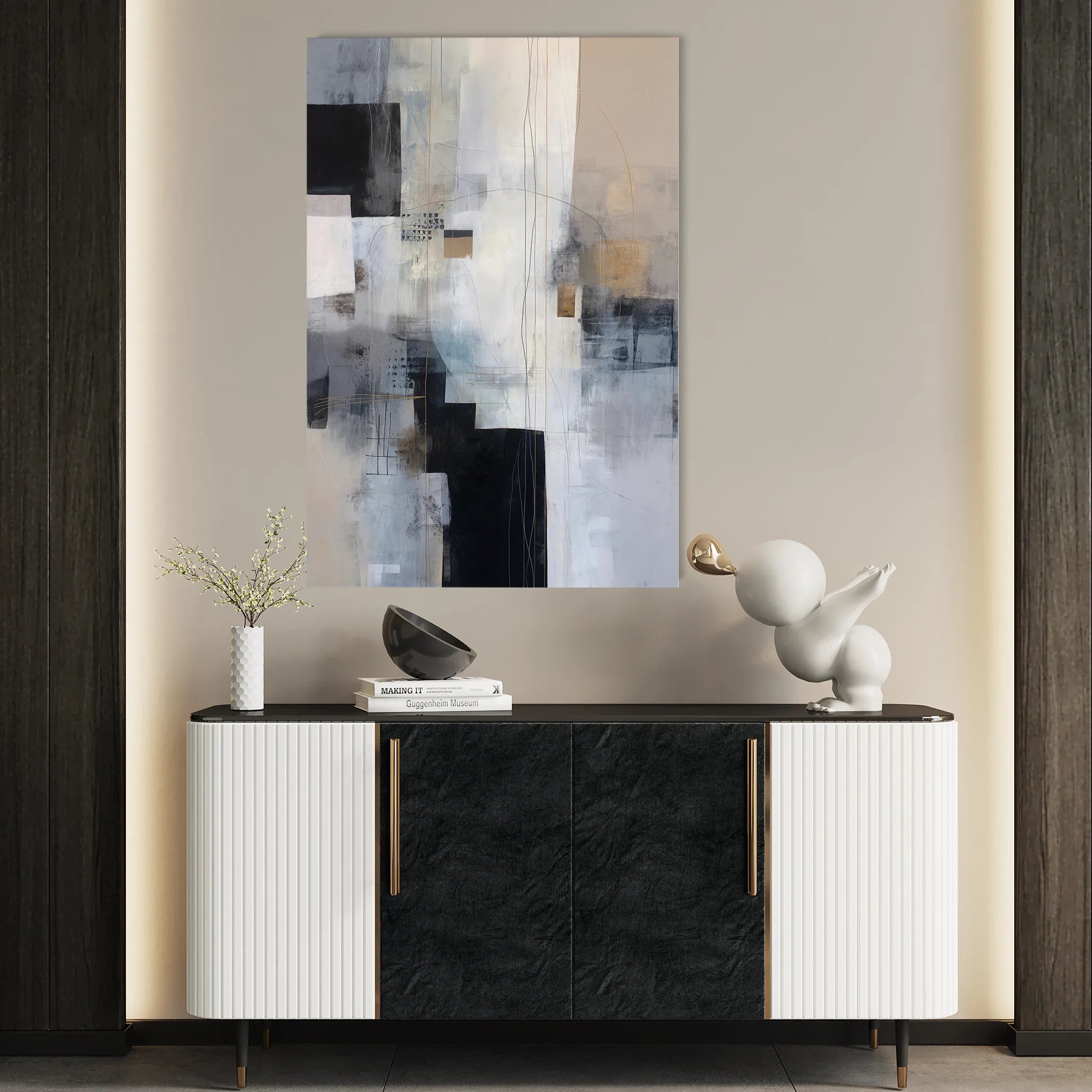 Abstract 2114 Canvas Art 60 x 40 cm / Black