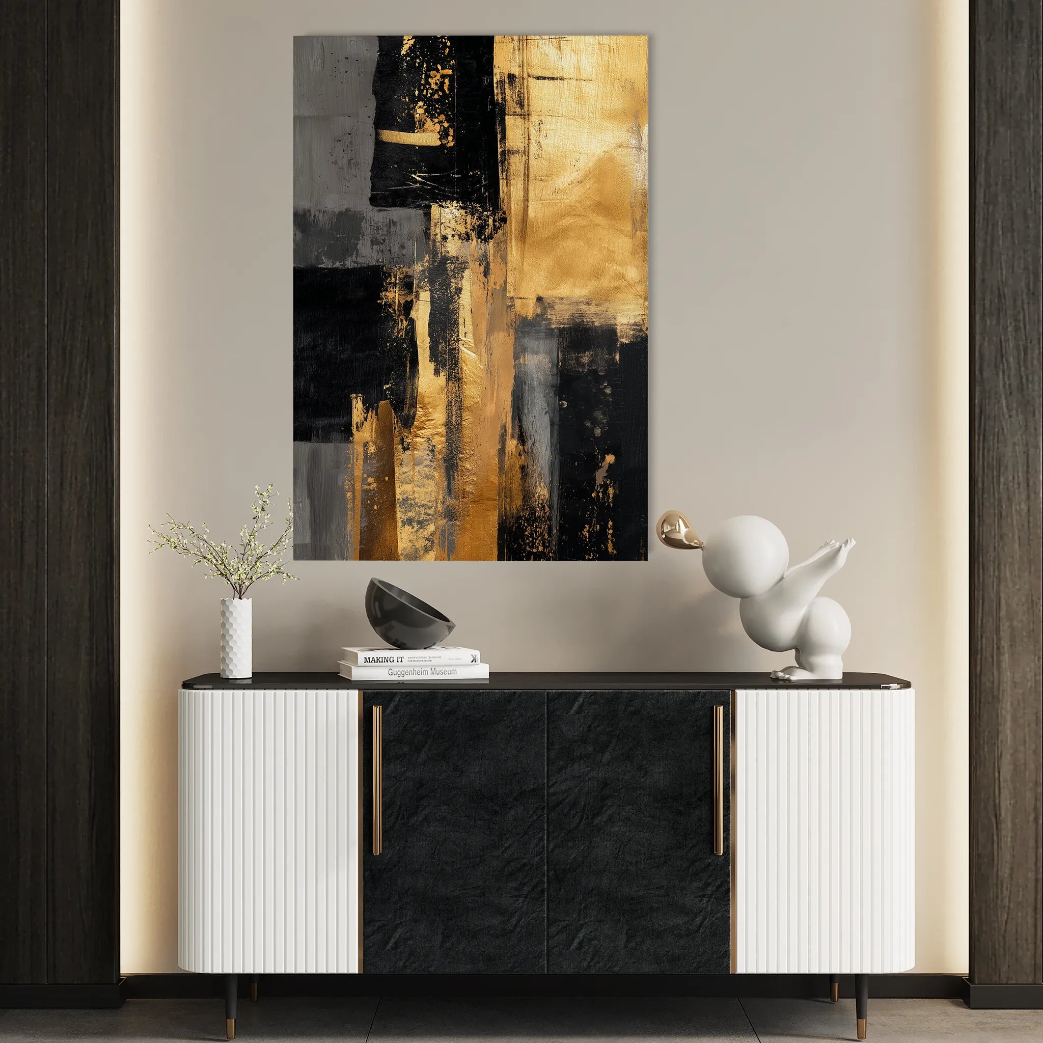 Abstract 2116 Canvas Art 60 x 40 cm / Black