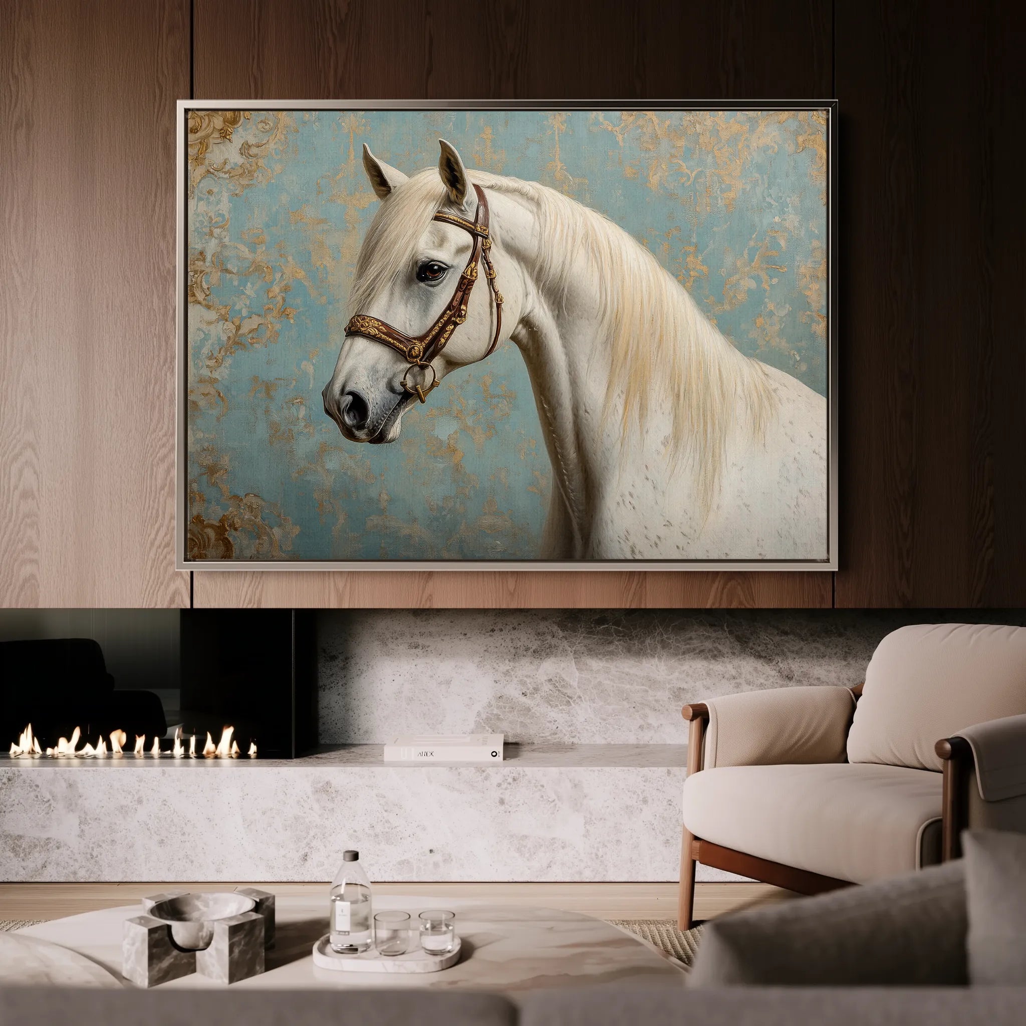Horses 212 Canvas Art 60 x 40 cm / Black