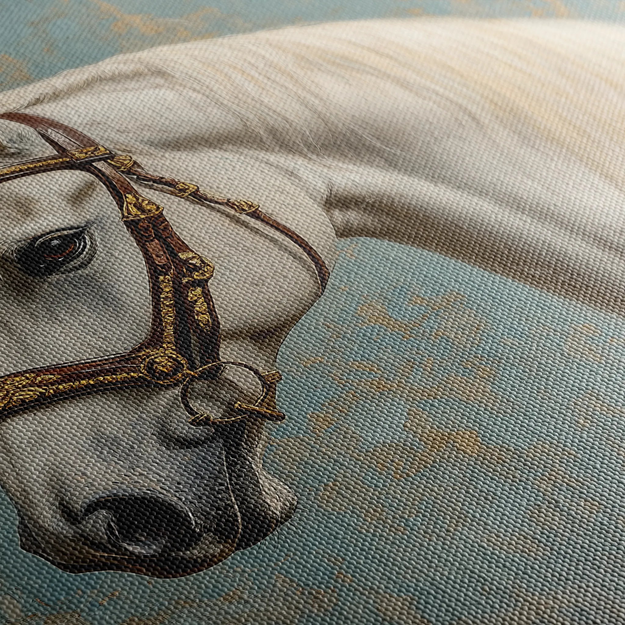 Horses 212 Canvas Art 60 x 40 cm / Black
