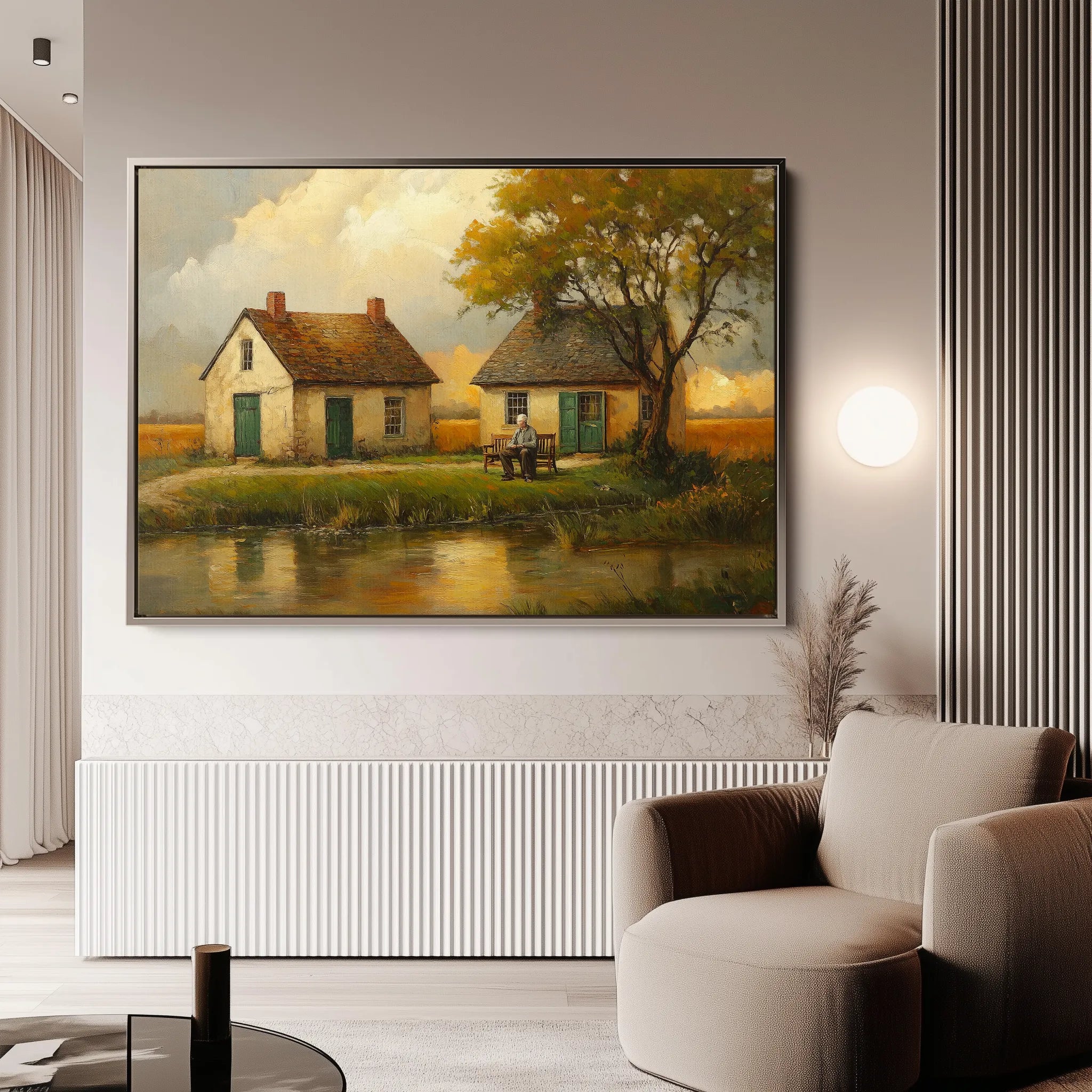 Landscape 212 Canvas Art 60 x 40 cm / Black