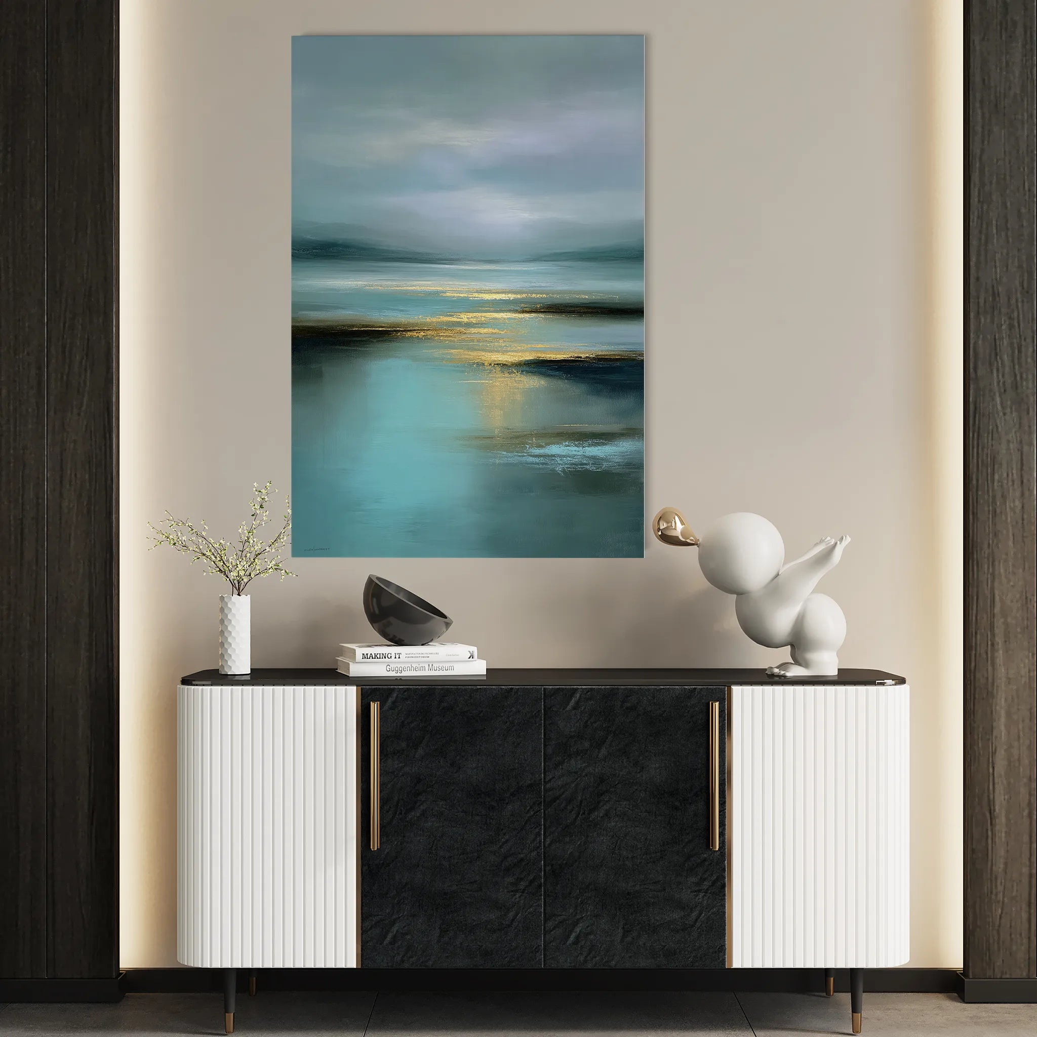 Abstract 2128 Canvas Art 60 x 40 cm / Black