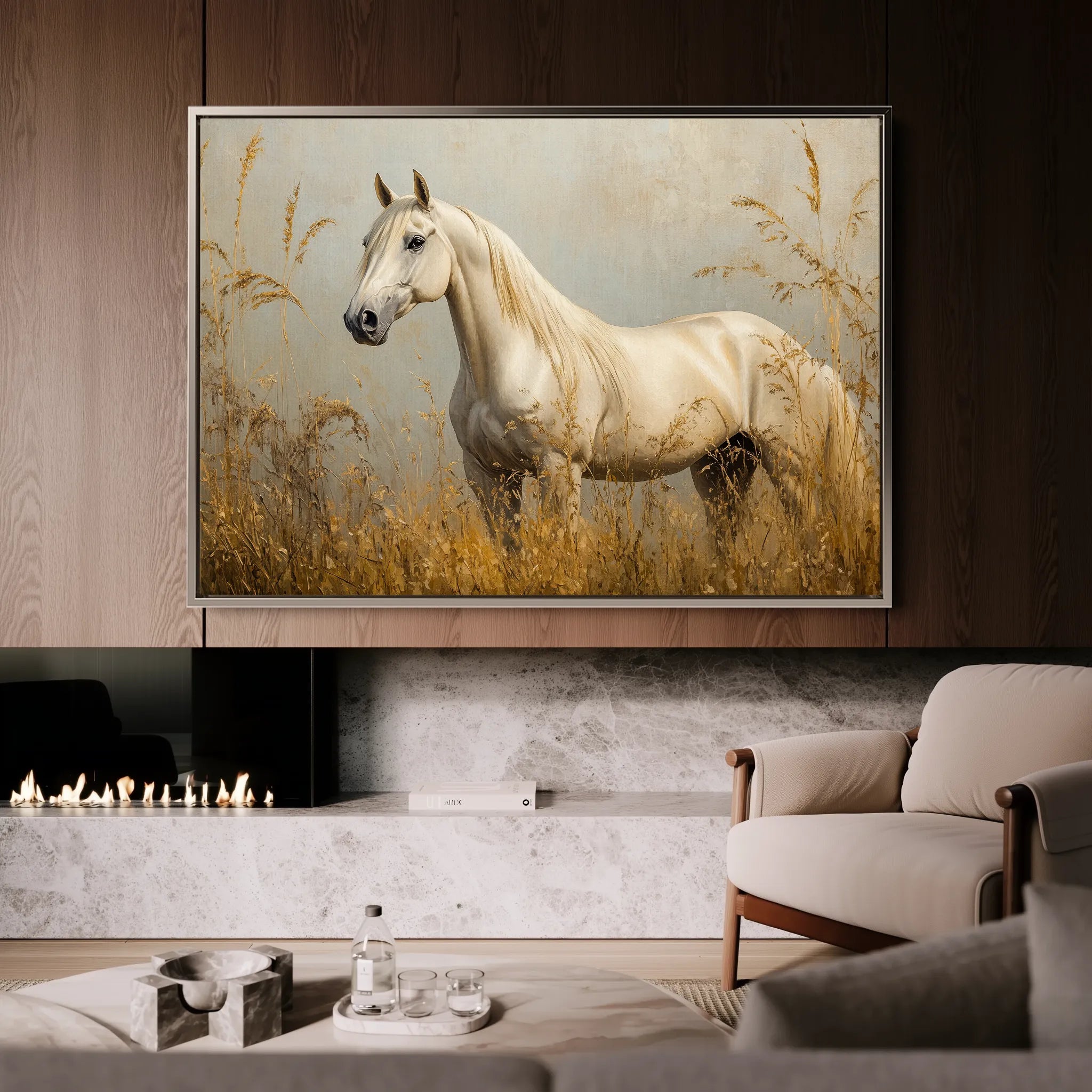 Horses 213 Canvas Art 60 x 40 cm / Black