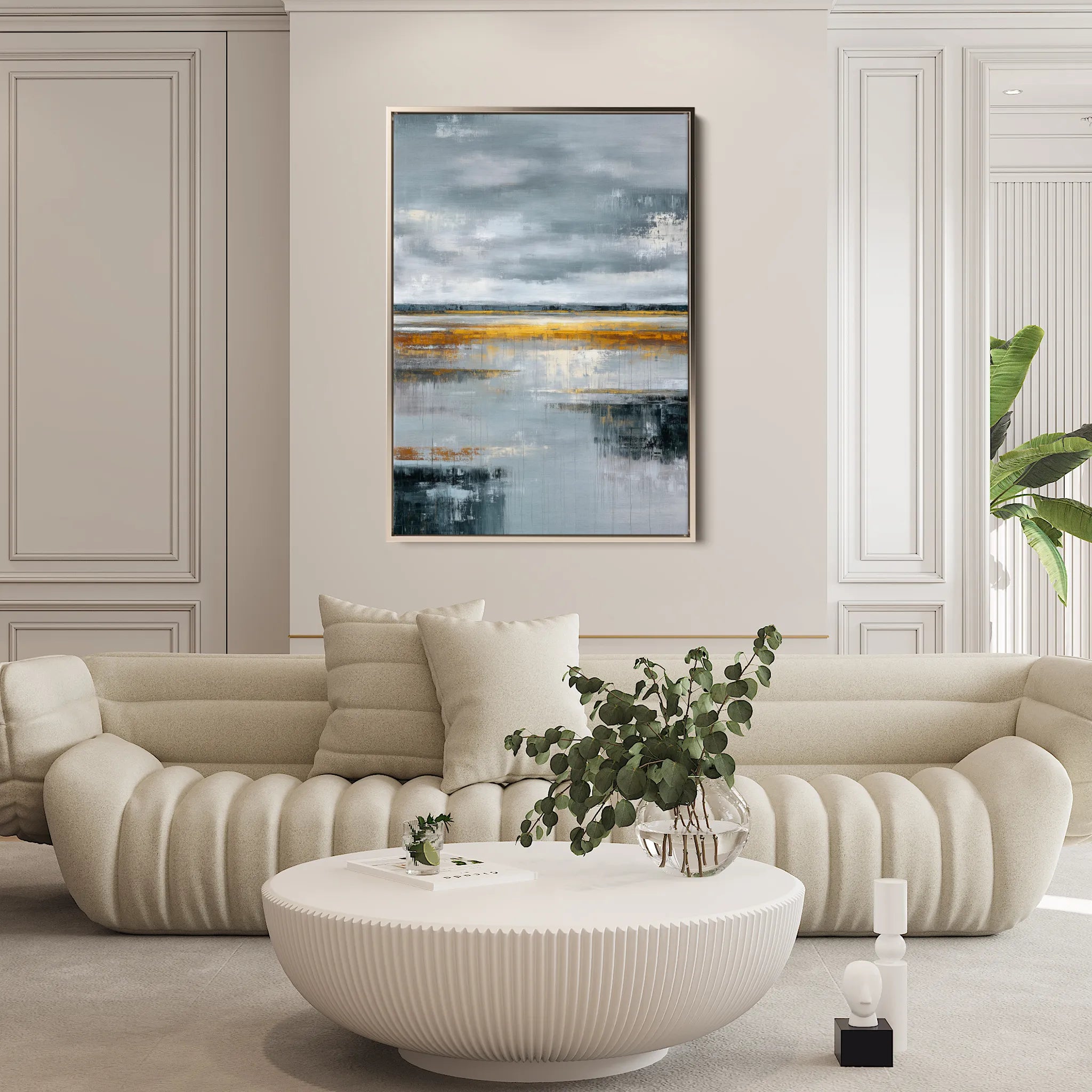 Abstract 2136 Canvas Art 60 x 40 cm / Black