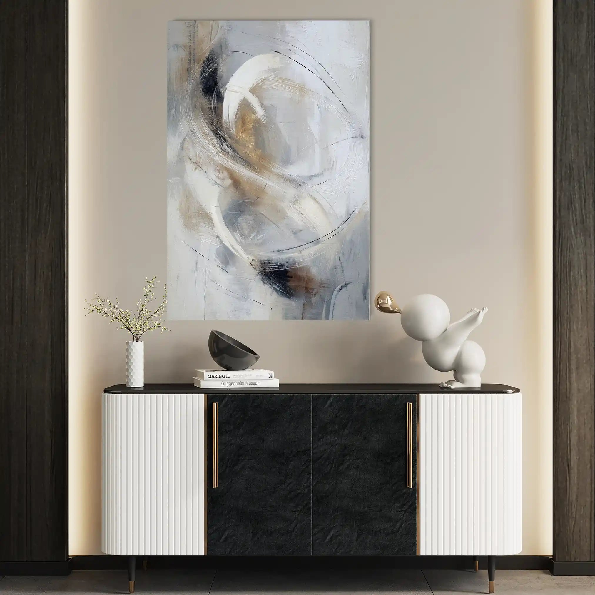 Abstract 2137 Canvas Art 60 x 40 cm / Black
