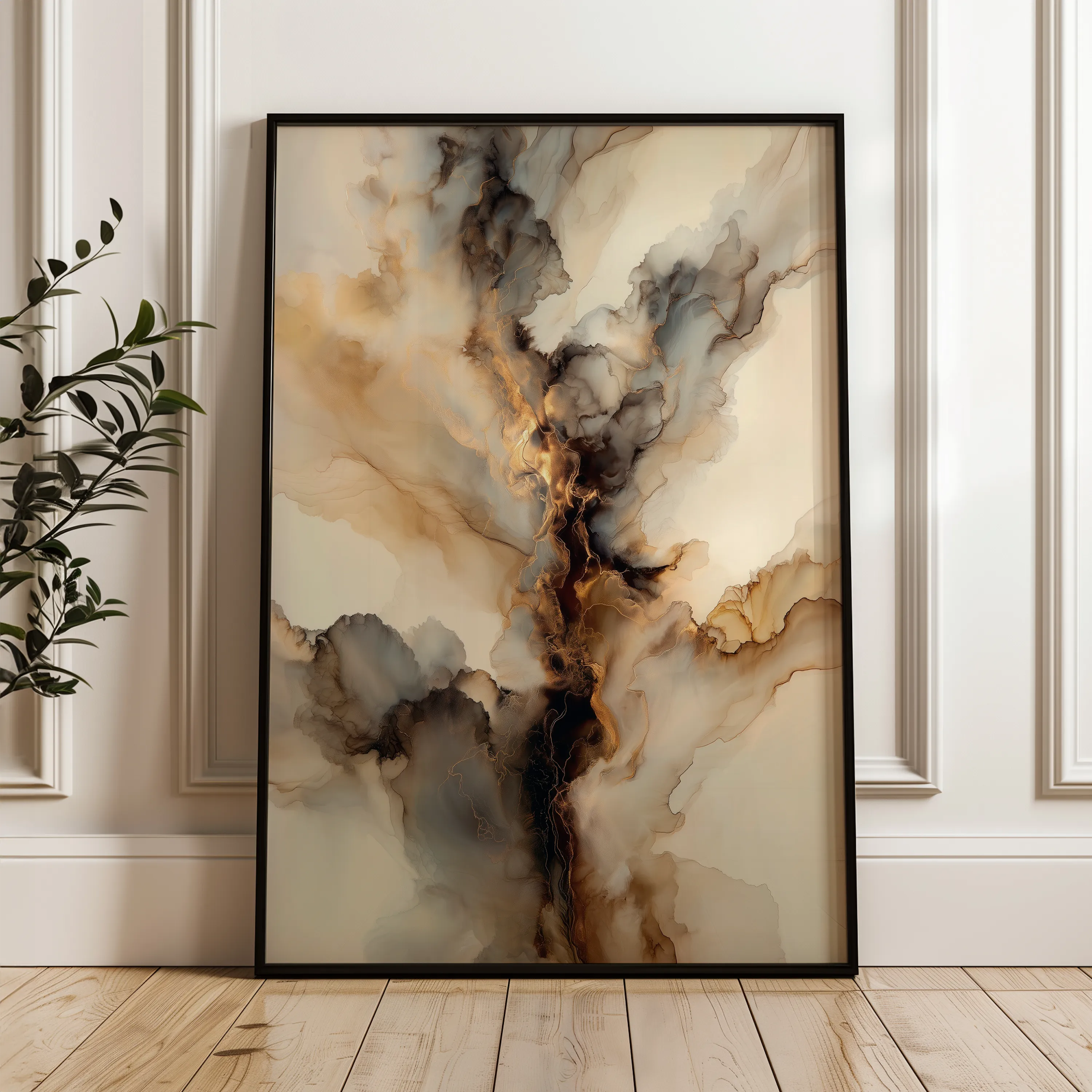 Abstract 2139 Canvas Art 60 x 40 cm / Black