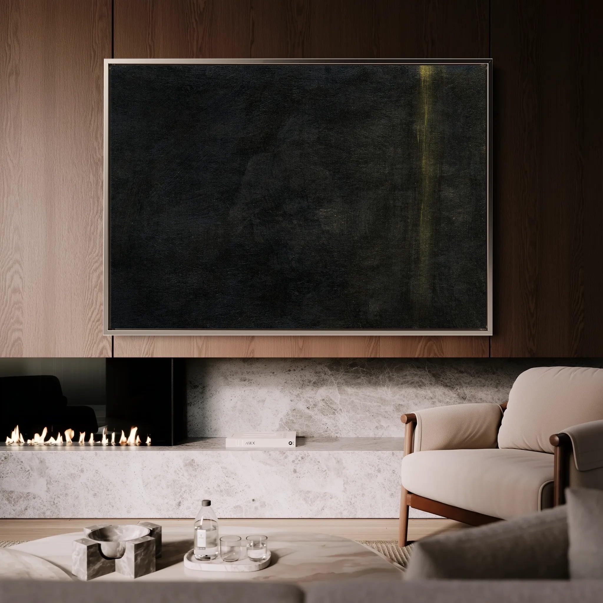 Abstract 214 Canvas Art 60 x 40 cm / Black