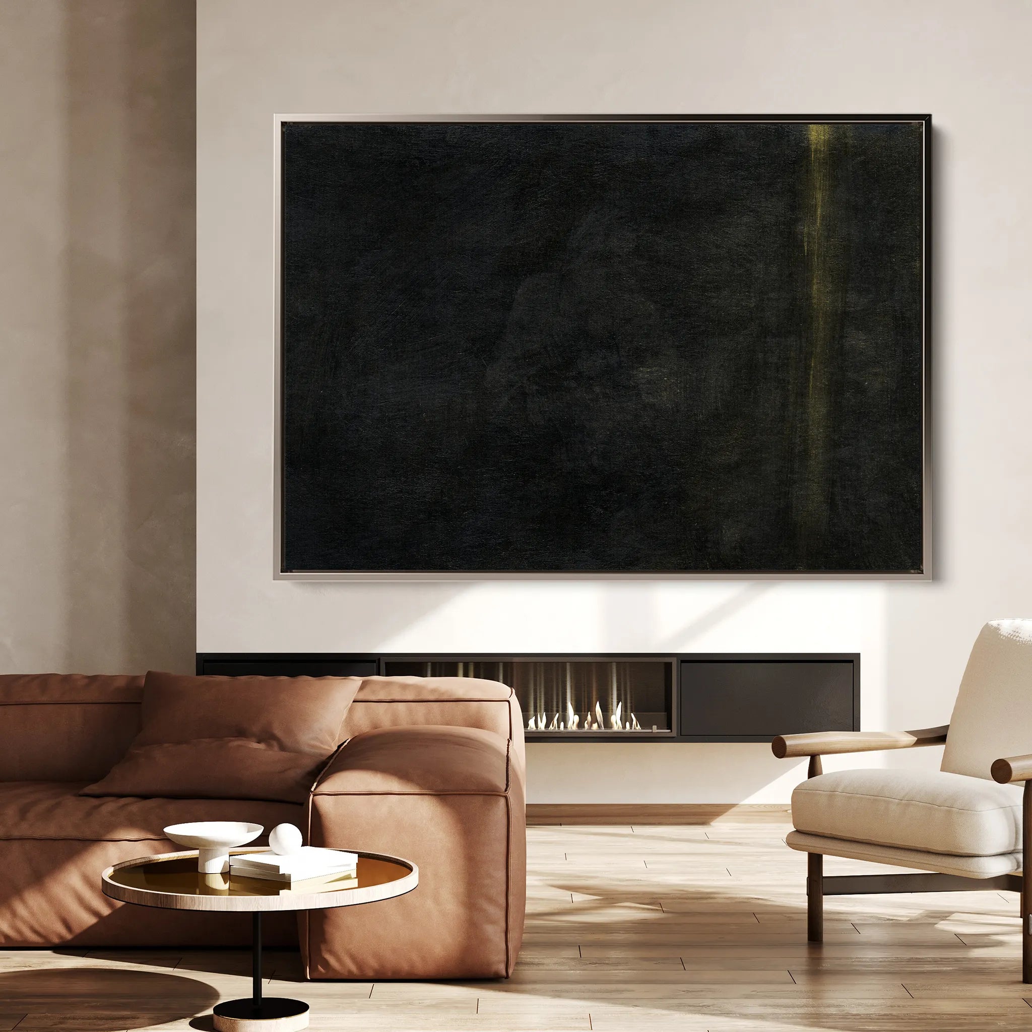 Abstract 214 Canvas Art 60 x 40 cm / Black