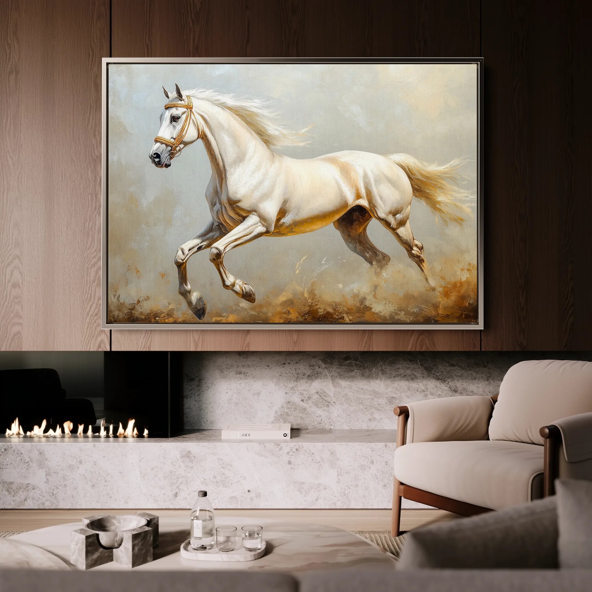 Horses 214 Canvas Art 60 x 40 cm / Black