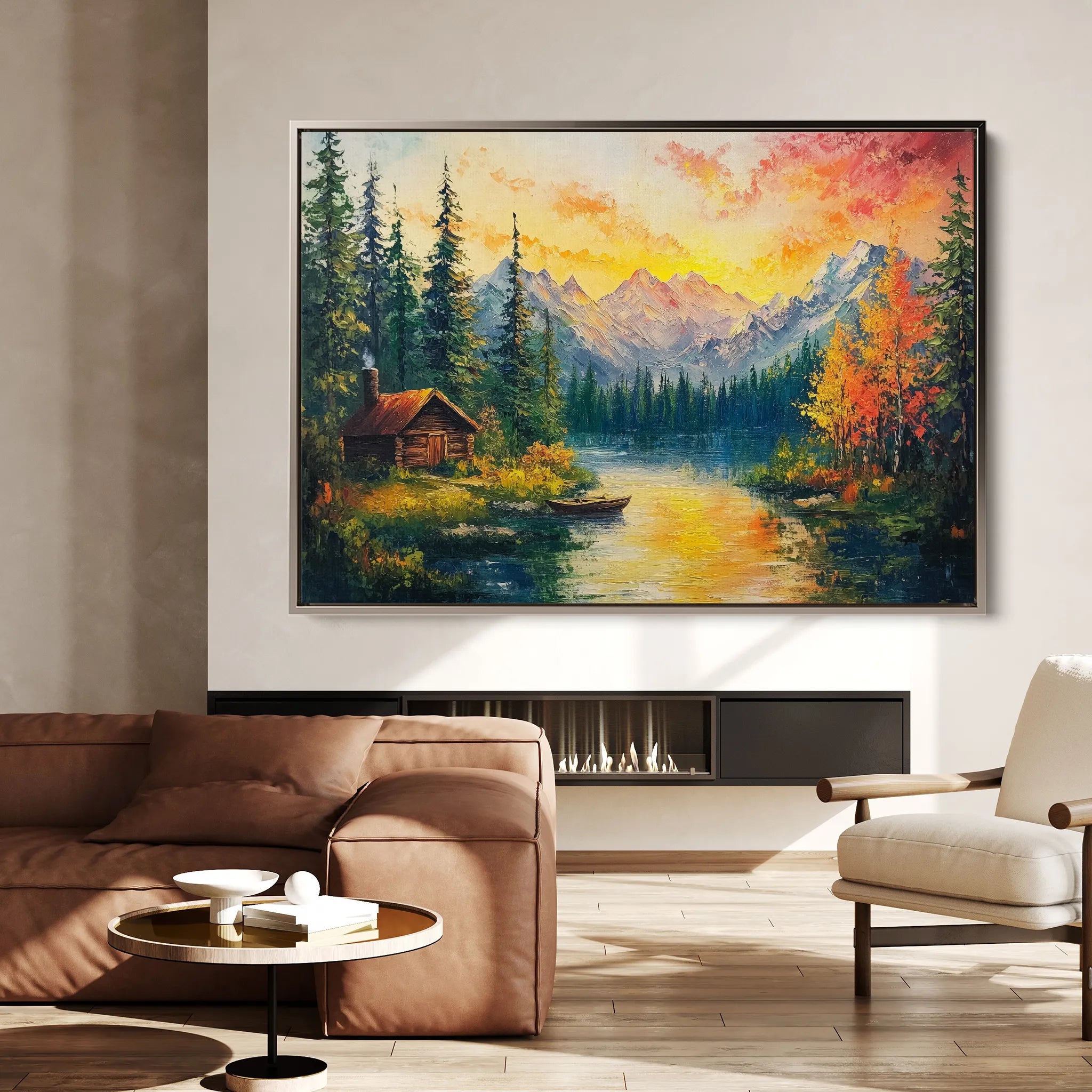 Landscape 214 Canvas Art 60 x 40 cm / Black