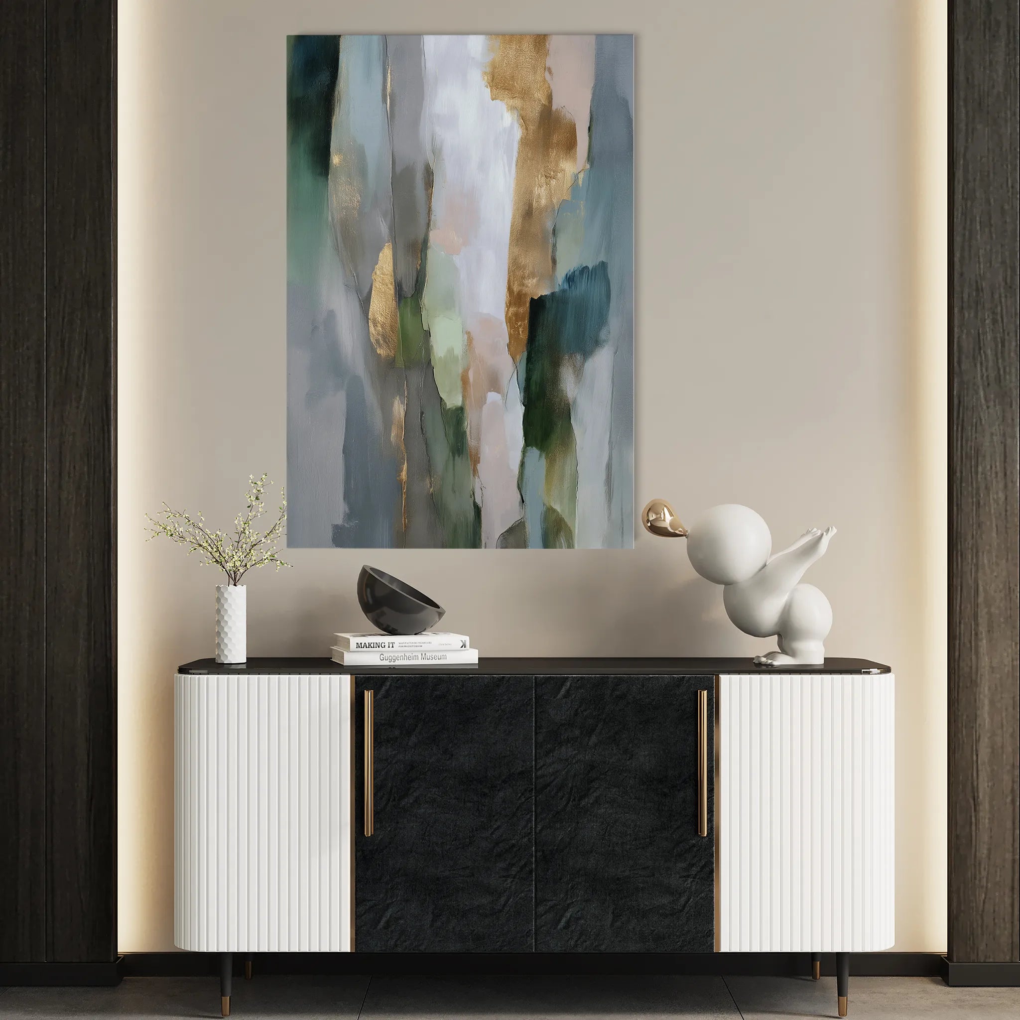 Abstract 2140 Canvas Art 60 x 40 cm / Black