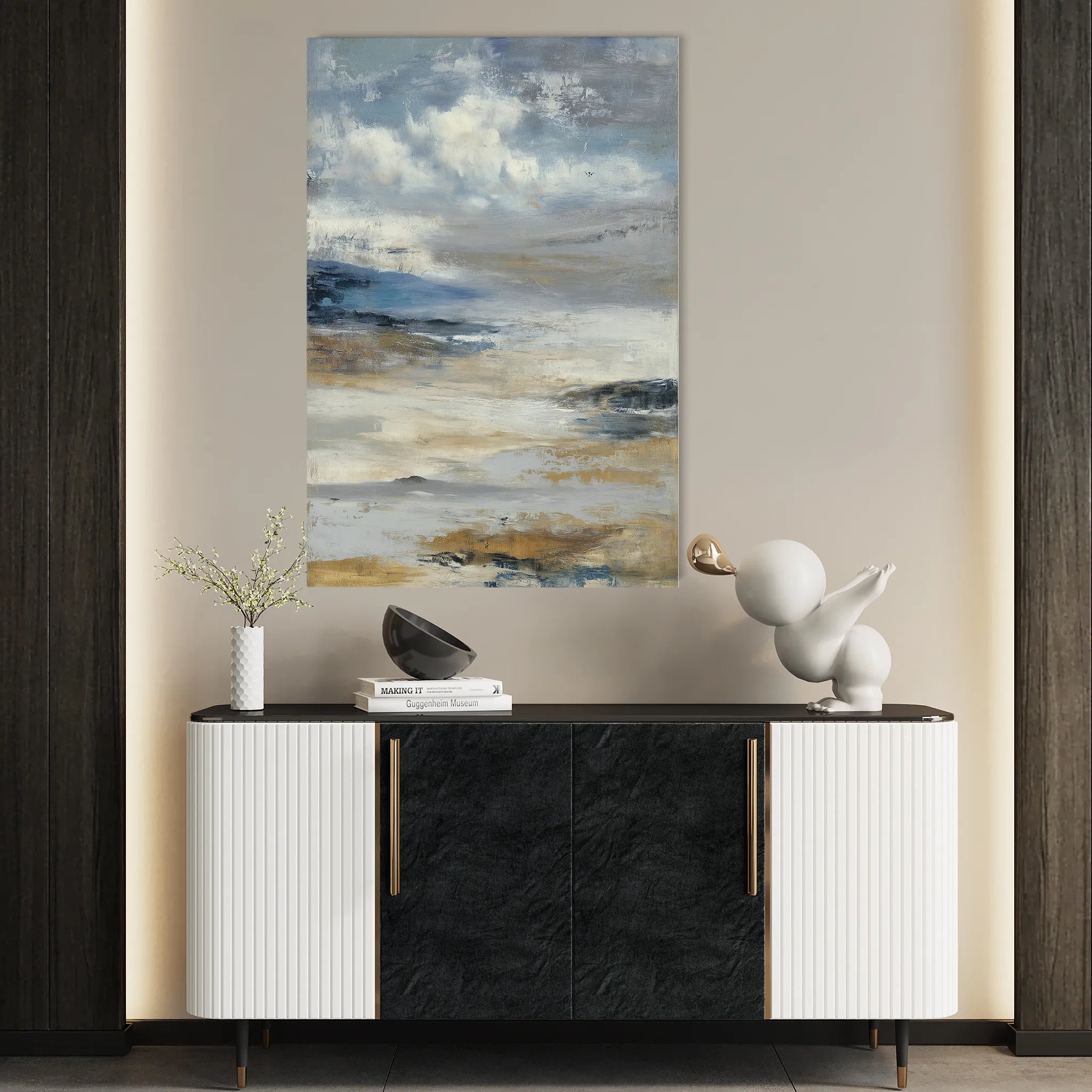Abstract 2145 Canvas Art 60 x 40 cm / Black