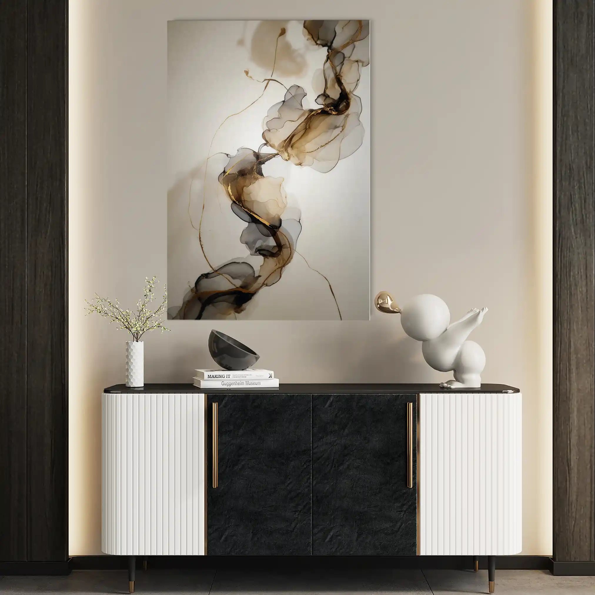 Abstract 2153 Canvas Art 60 x 40 cm / Black