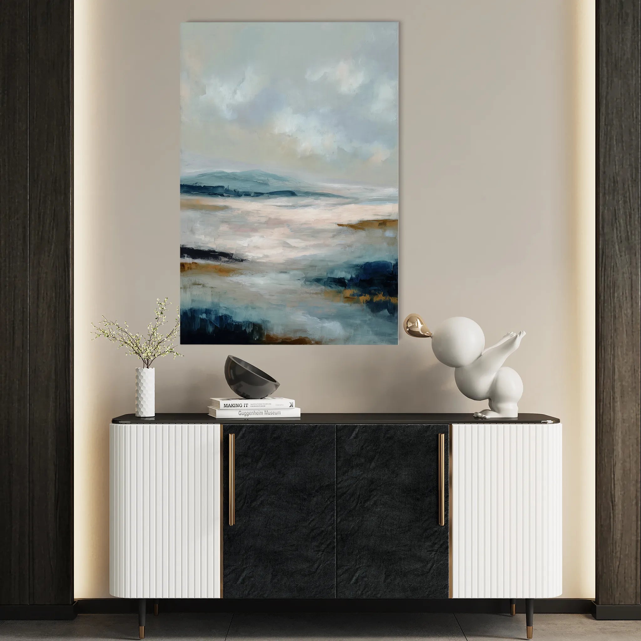 Abstract 2155 Canvas Art 60 x 40 cm / Black