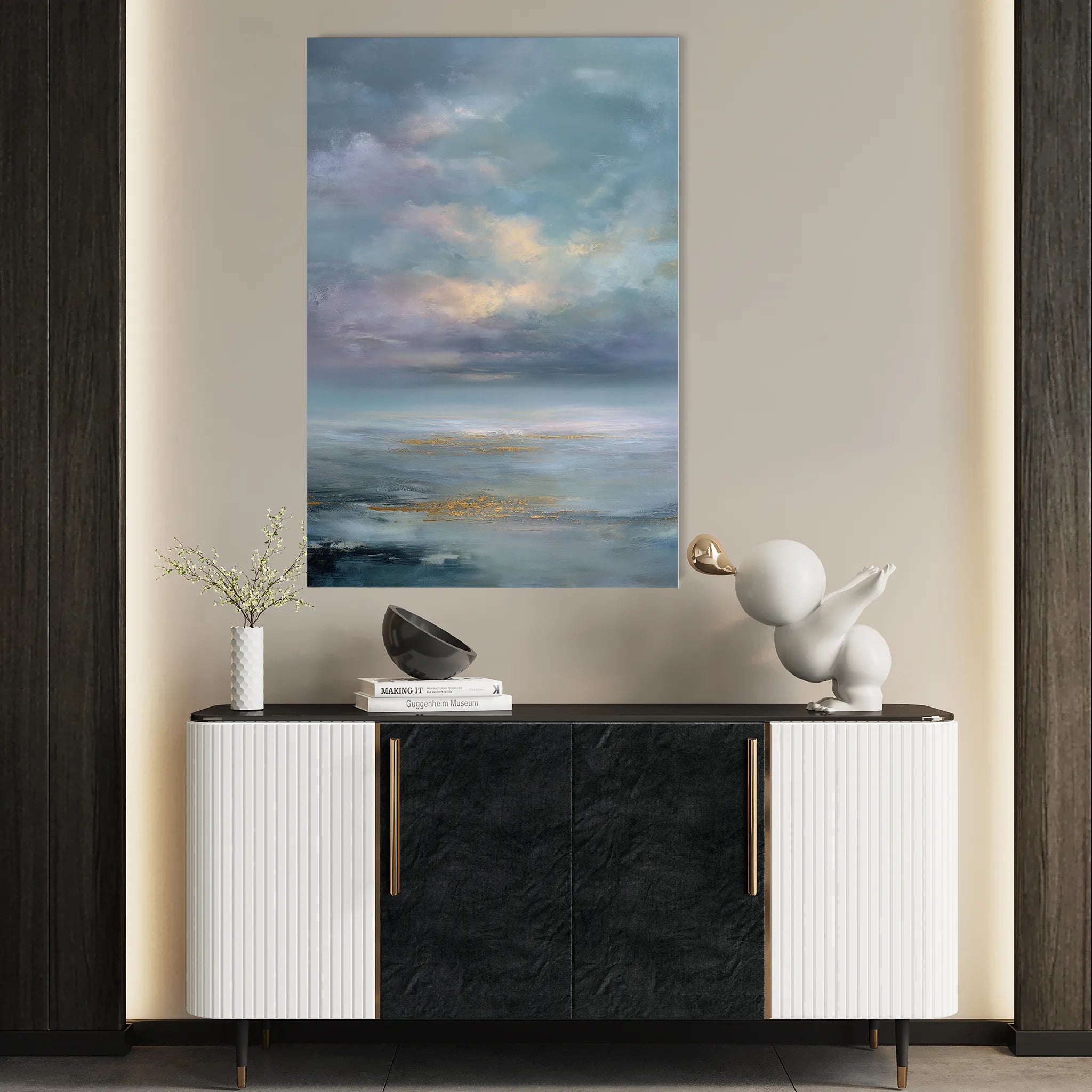 Abstract 2157 Canvas Art 60 x 40 cm / Black