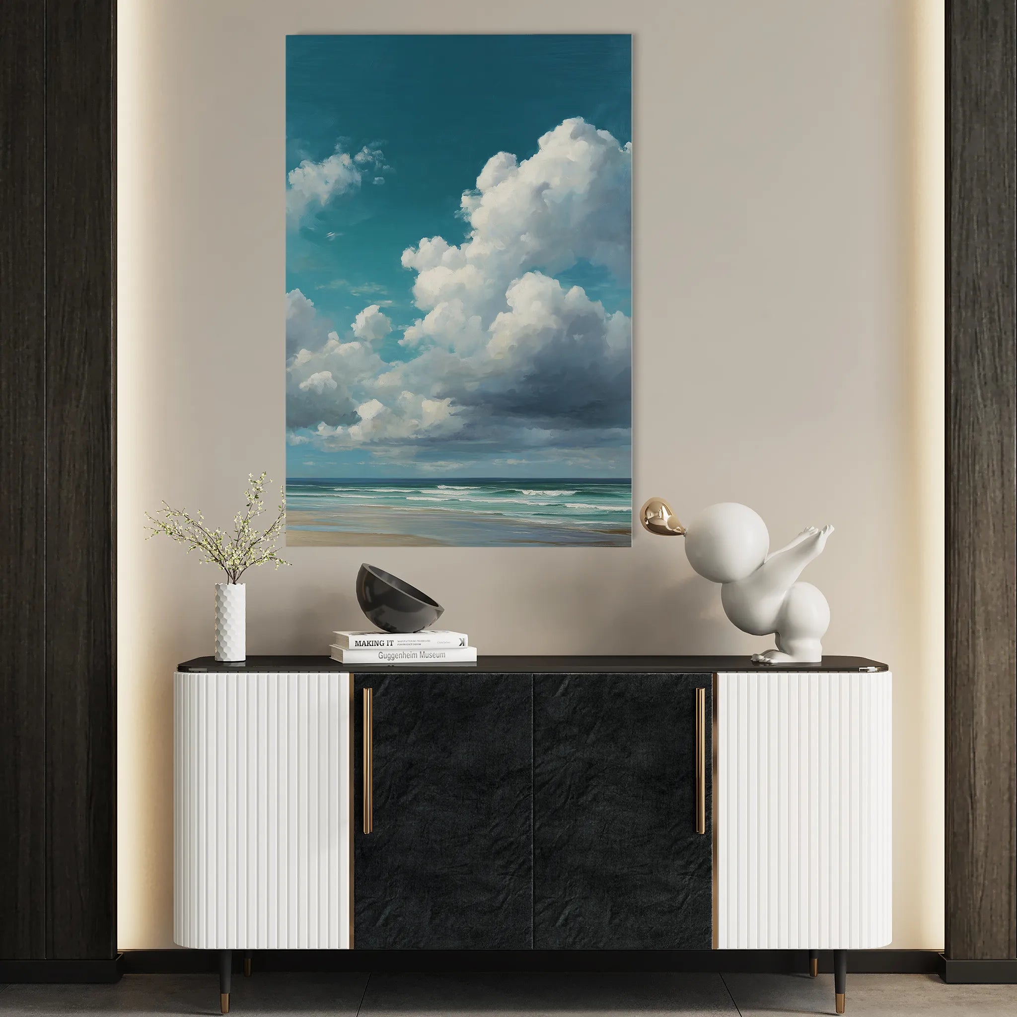 Abstract 2158 Canvas Art 60 x 40 cm / Black