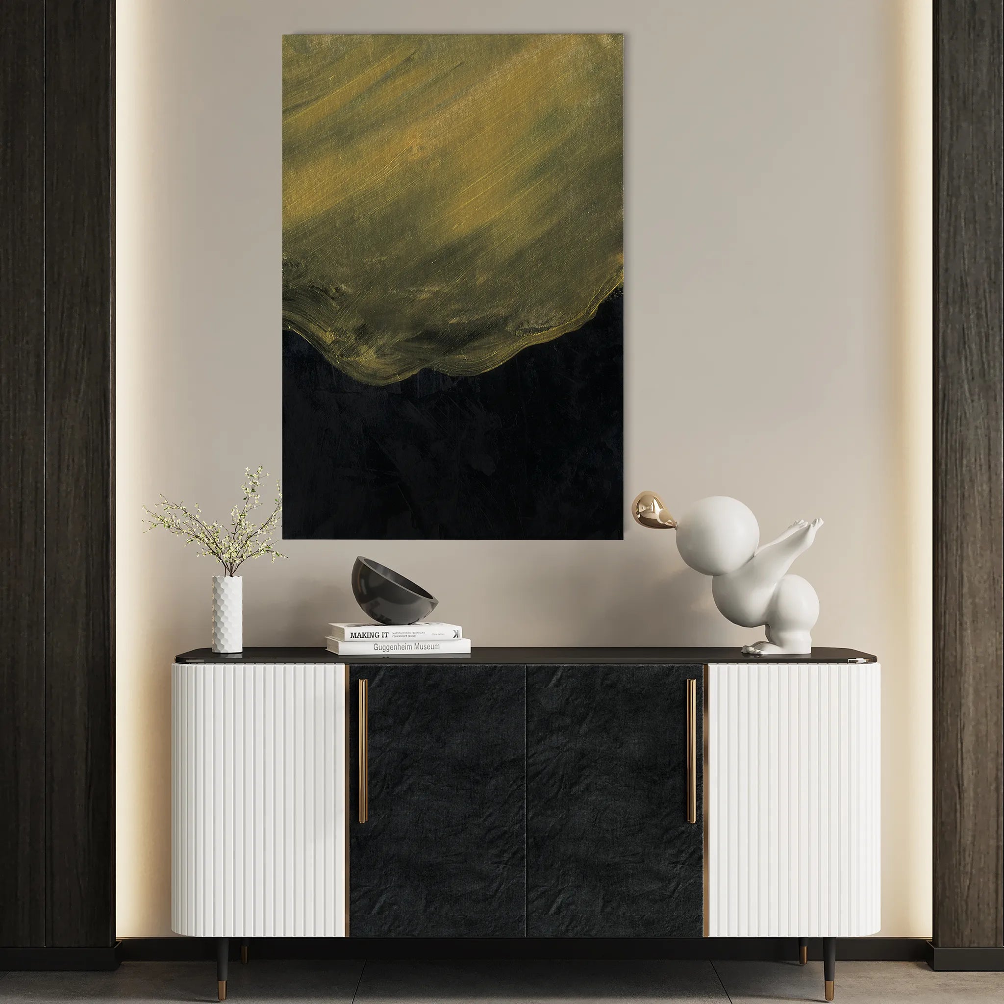 Abstract 216 Canvas Art 60 x 40 cm / Black