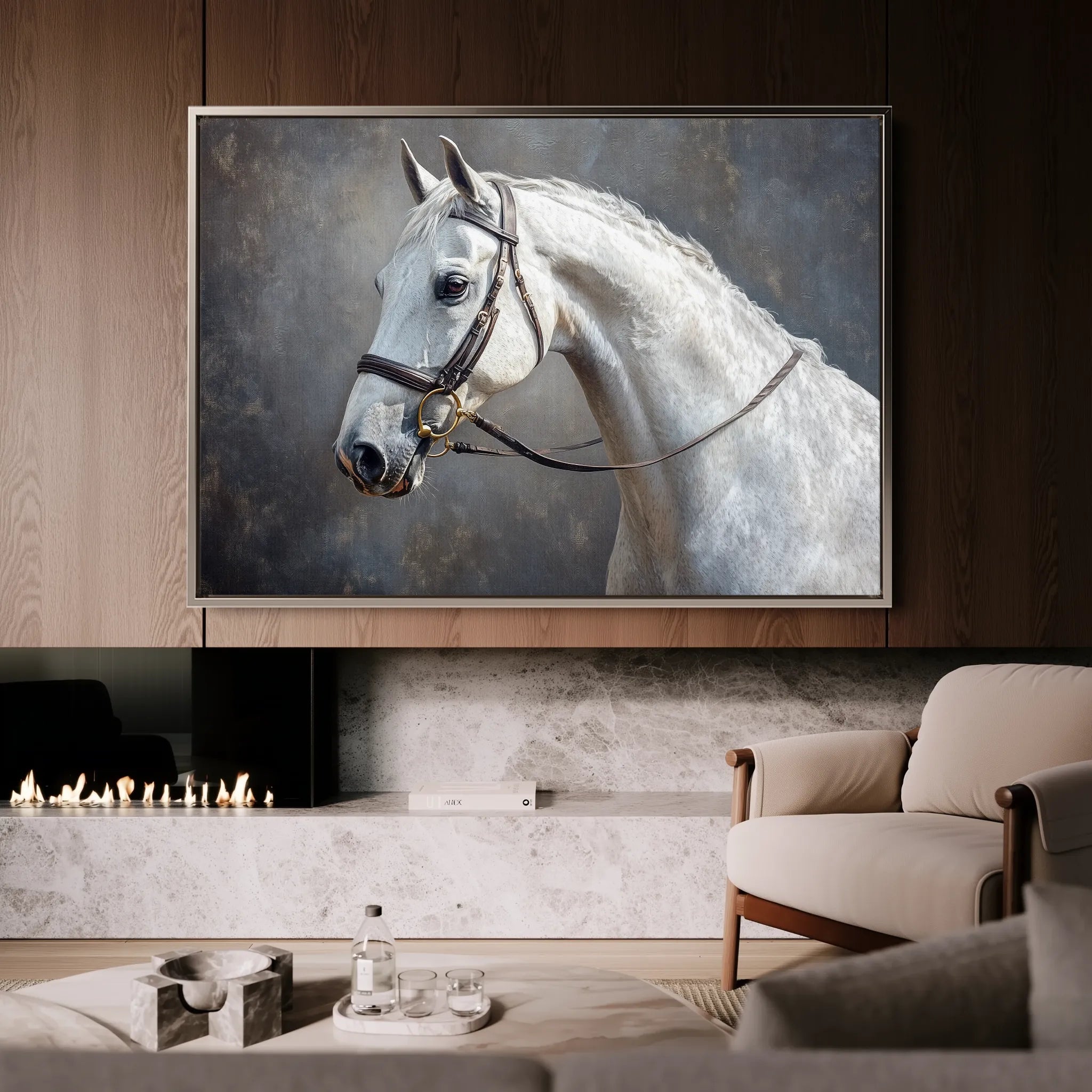 Horses 216 Canvas Art 60 x 40 cm / Black