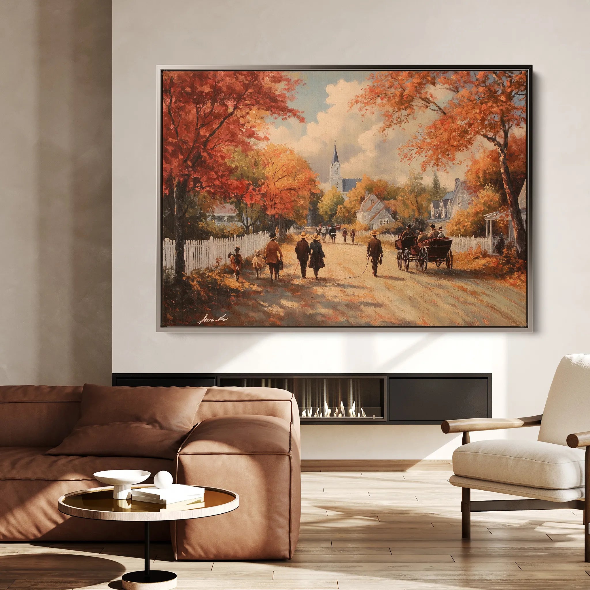 Landscape 216 Canvas Art 60 x 40 cm / Black