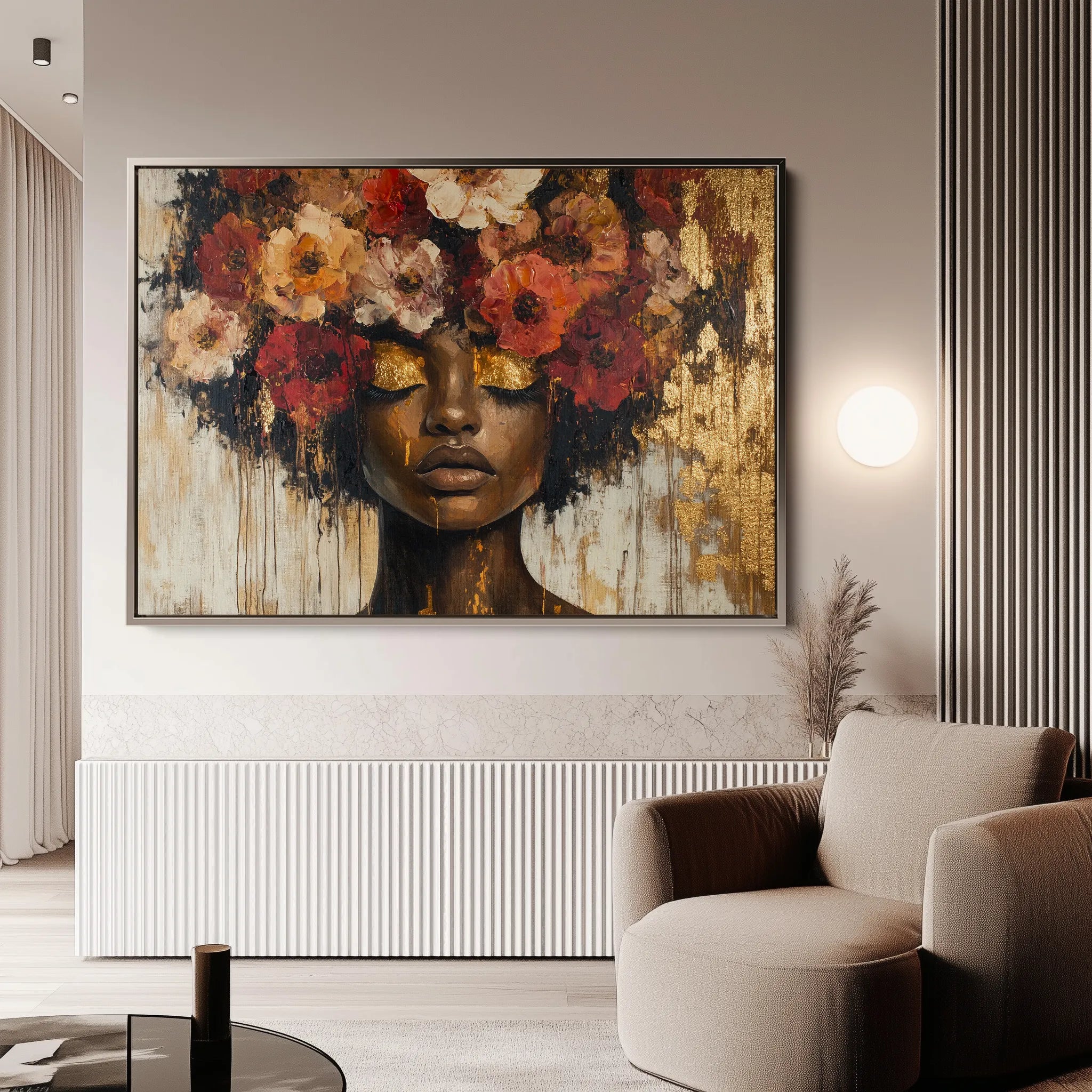 Portrait 216 Canvas Art 60 x 40 cm / Black