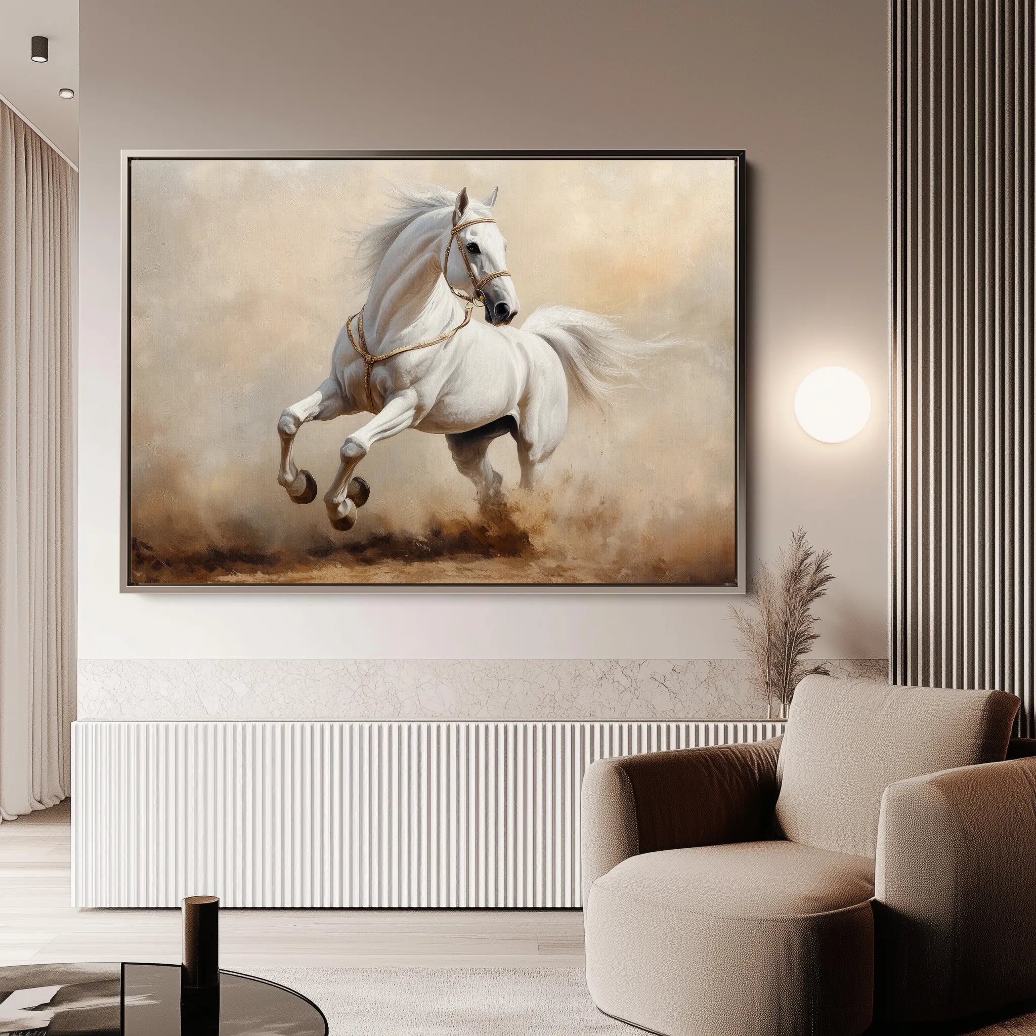 Horses 217 Canvas Art 60 x 40 cm / Black