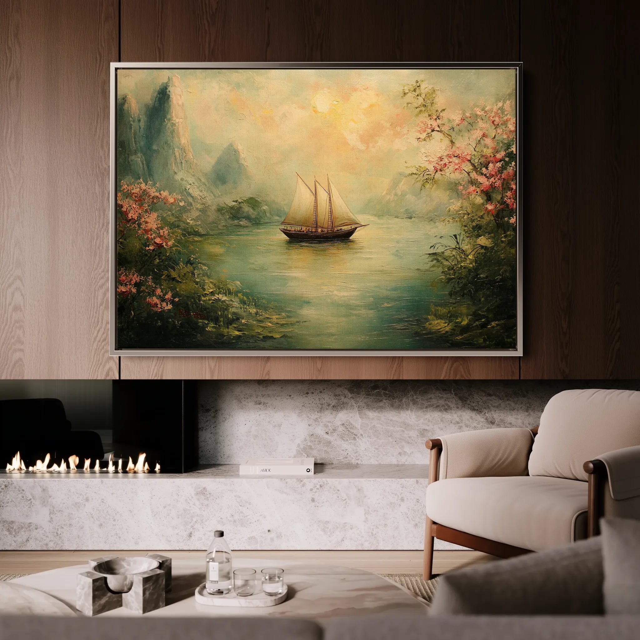 Landscape 217 Canvas Art 60 x 40 cm / Black