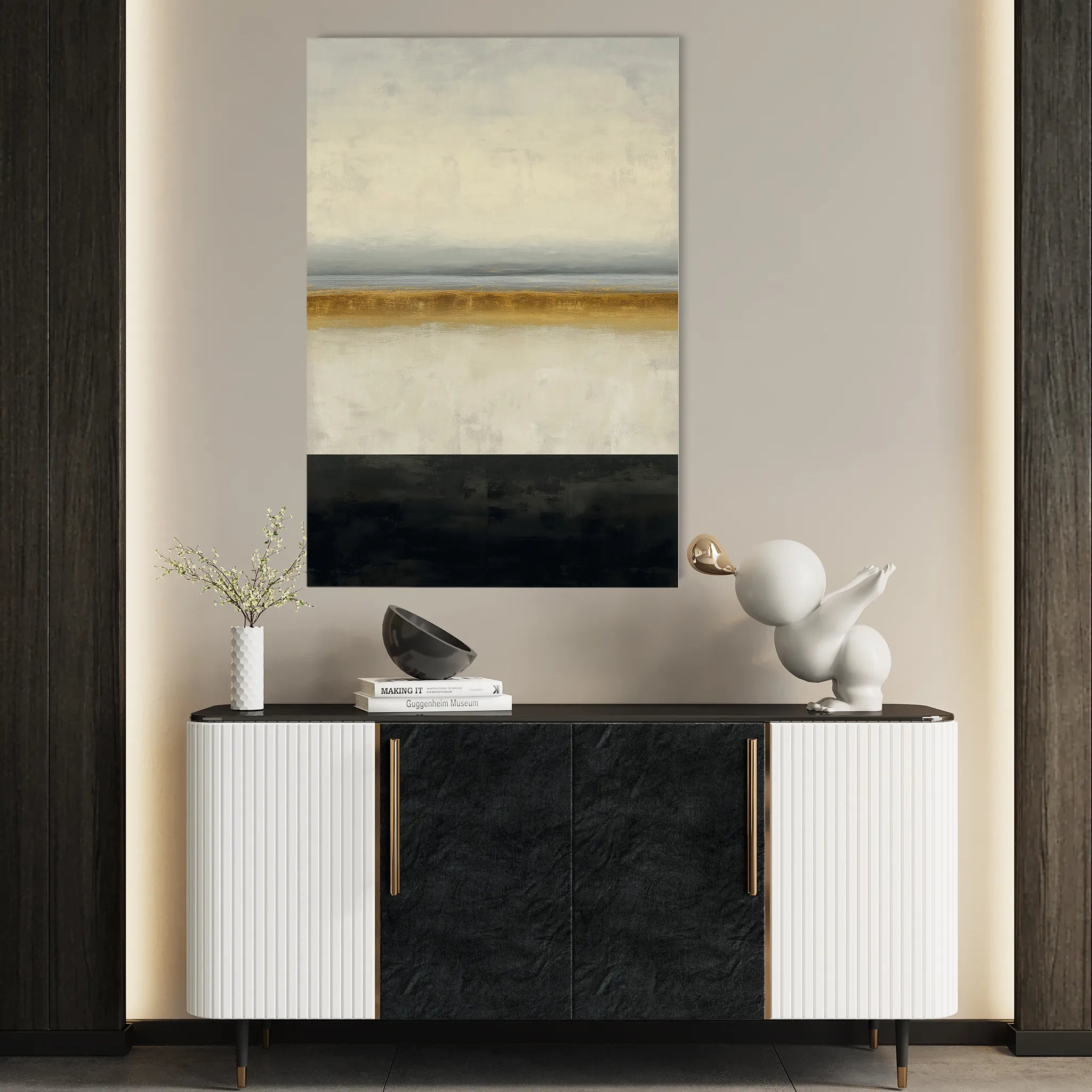 Abstract 2170 Canvas Art 60 x 40 cm / Black