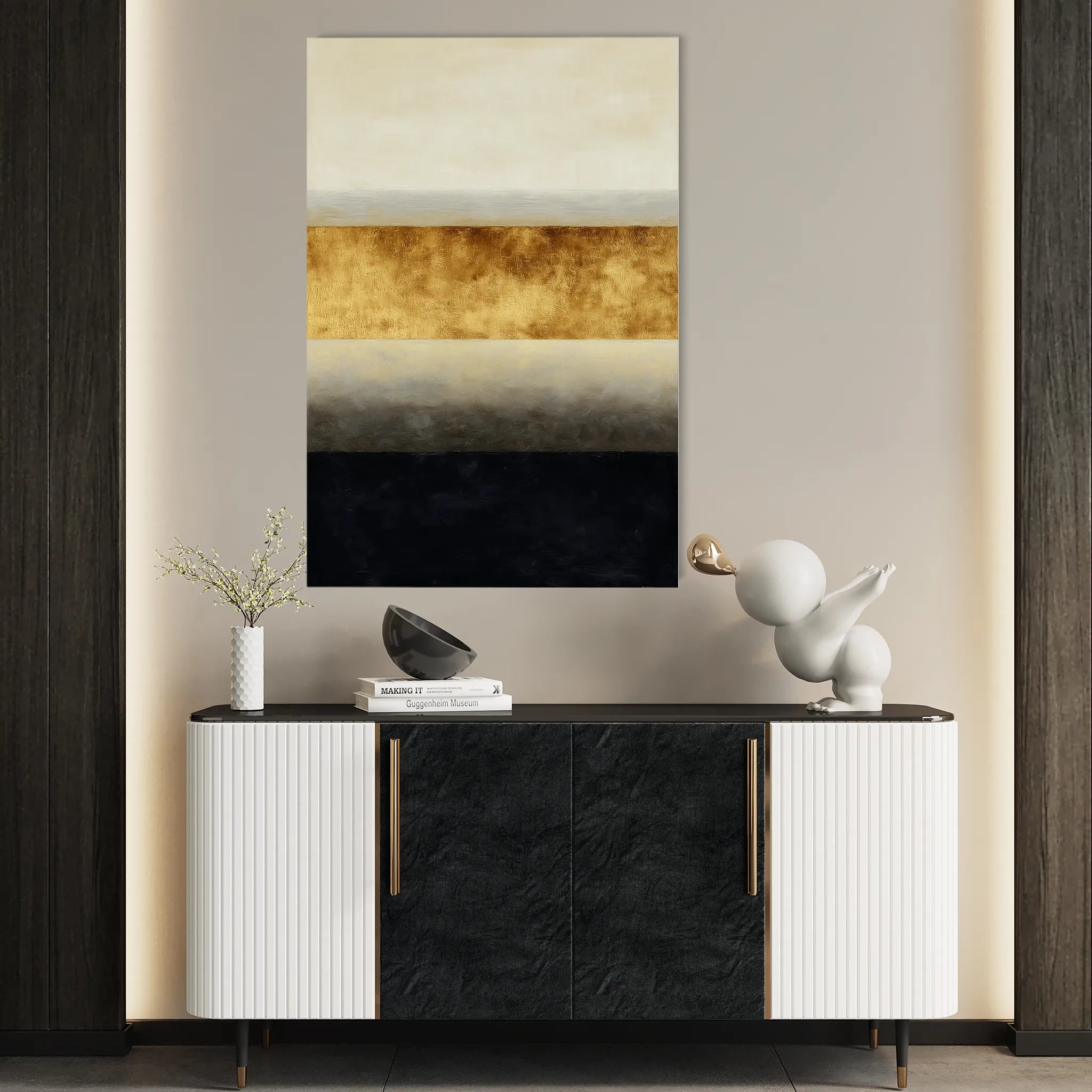 Abstract 2171 Canvas Art 60 x 40 cm / Black