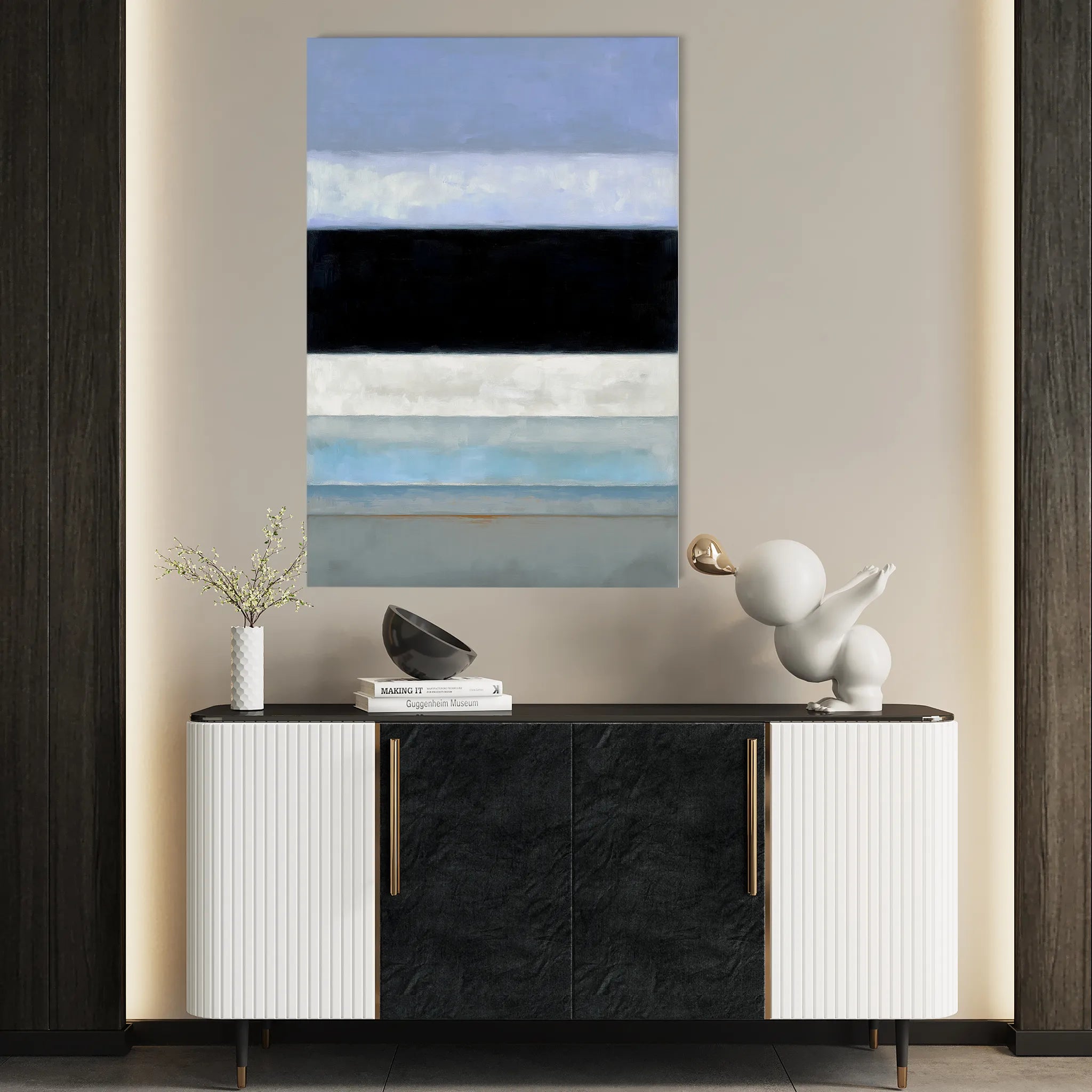 Abstract 2172 Canvas Art 60 x 40 cm / Black