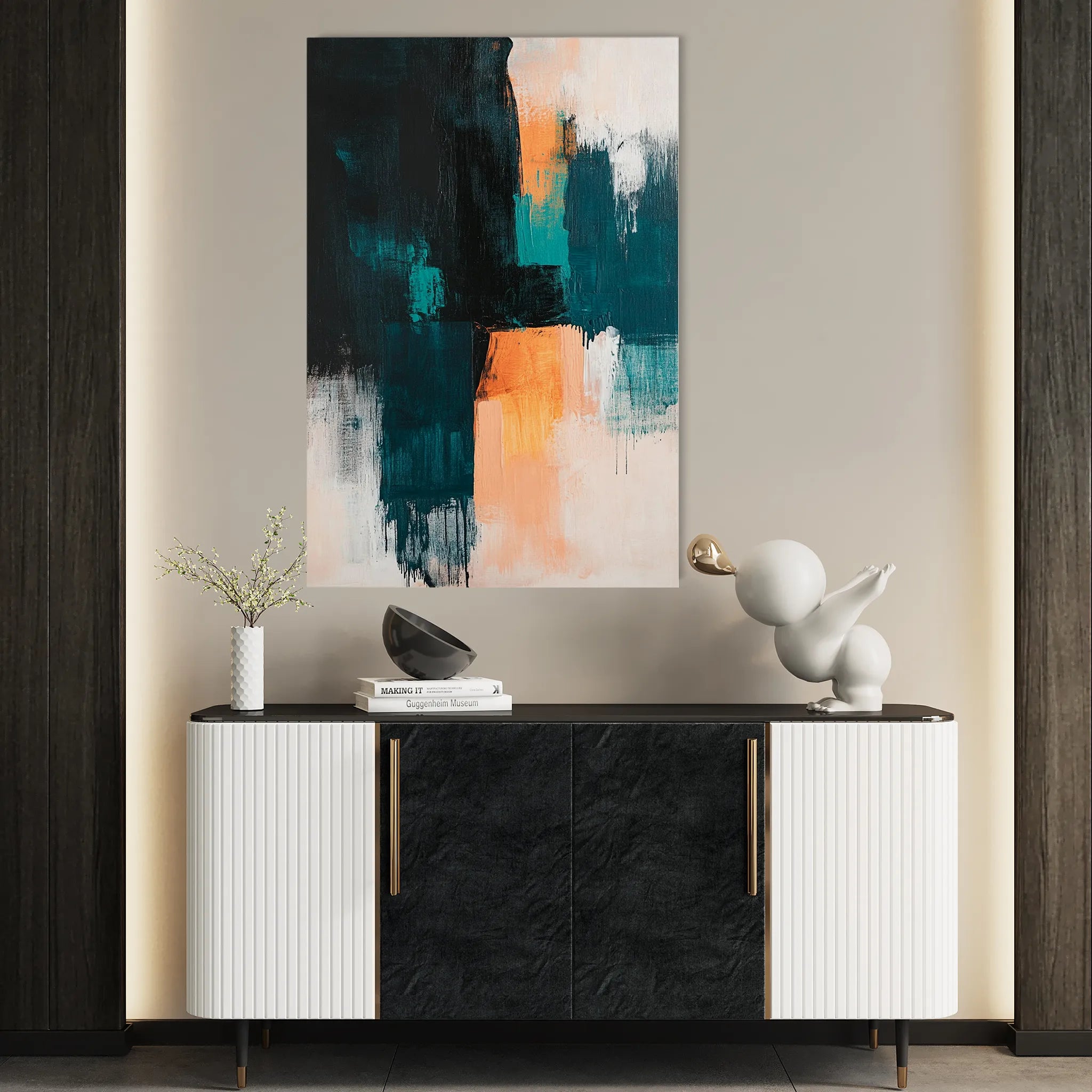 Abstract 2174 Canvas Art 60 x 40 cm / Black