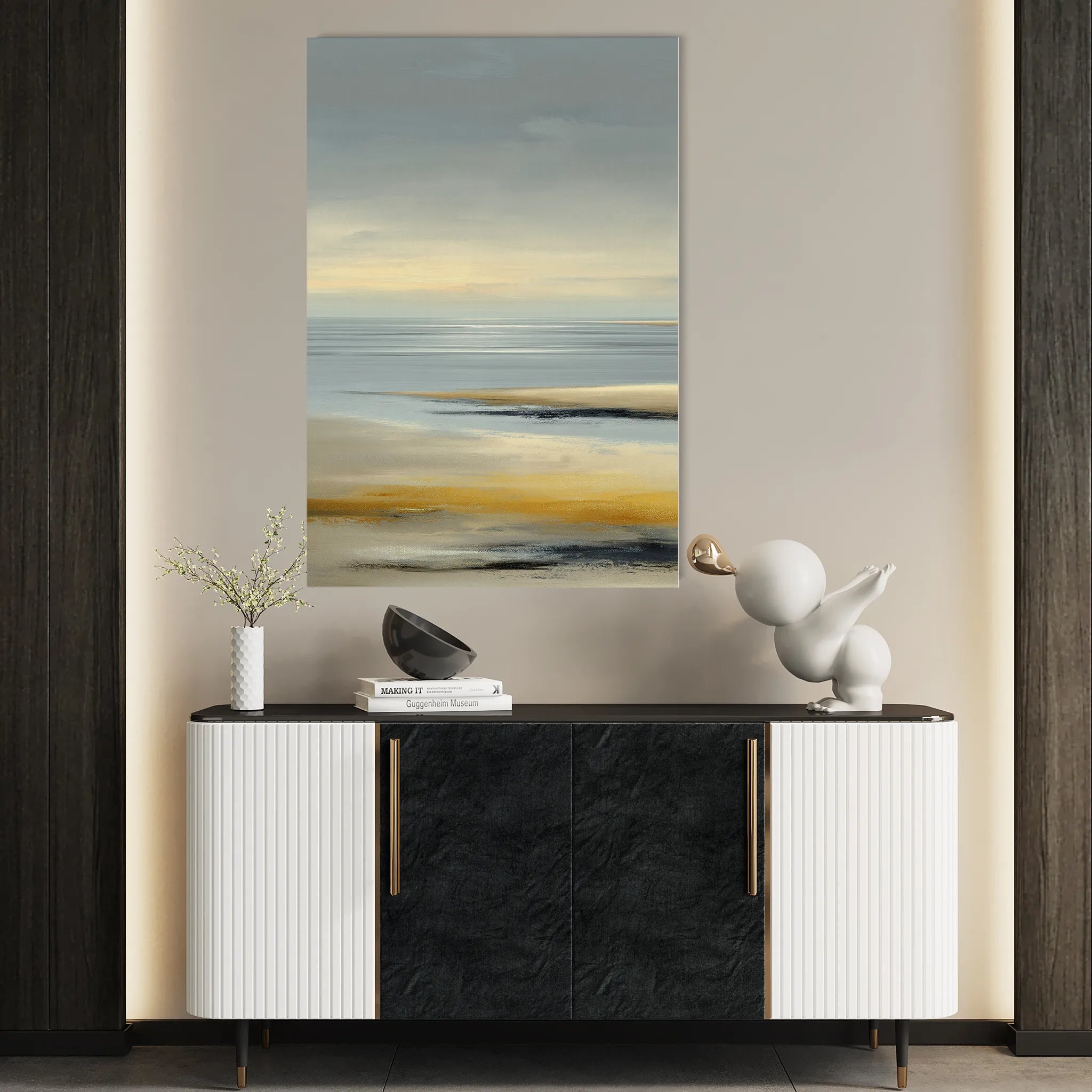 Abstract 2177 Canvas Art 60 x 40 cm / Black