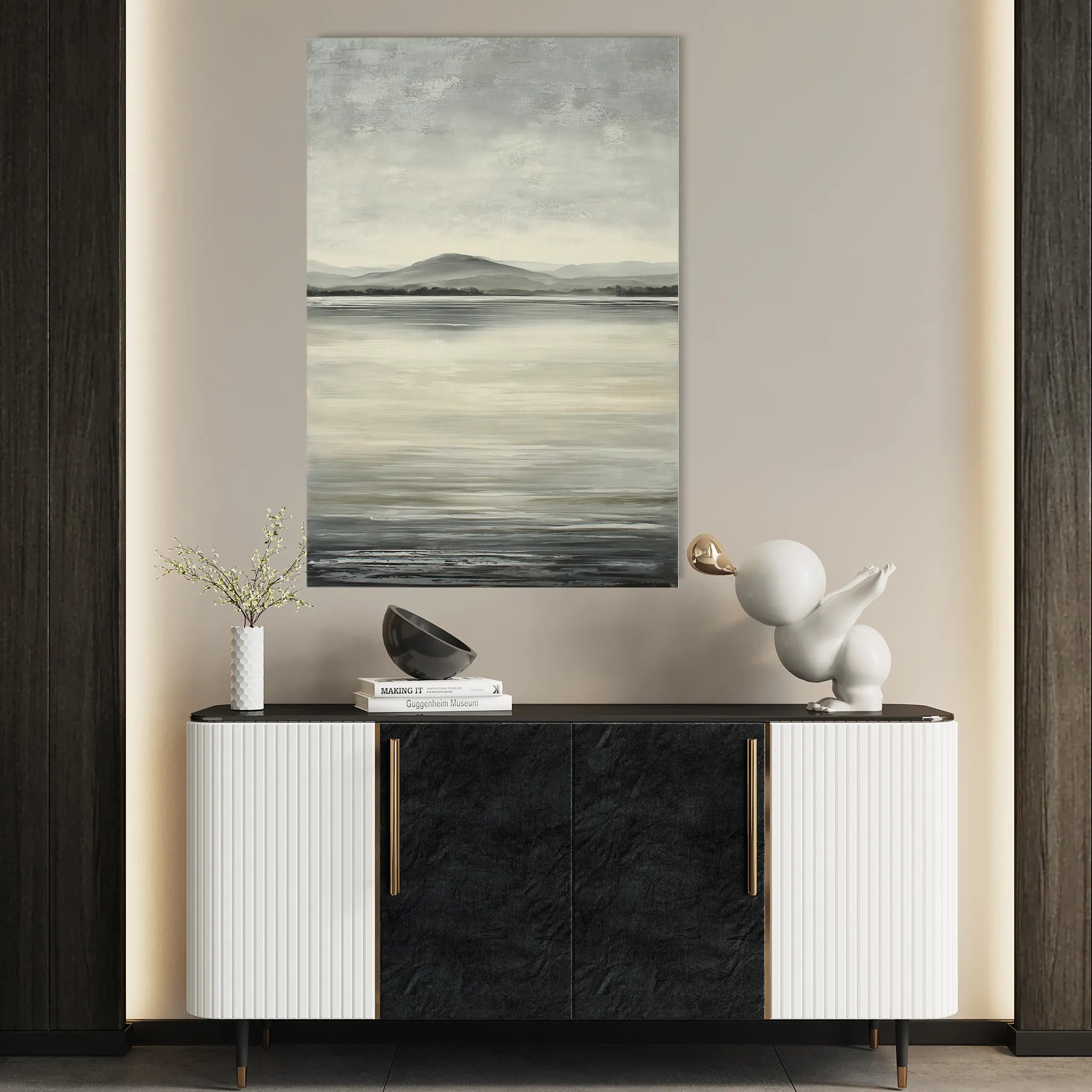Abstract 2179 Canvas Art 60 x 40 cm / Black