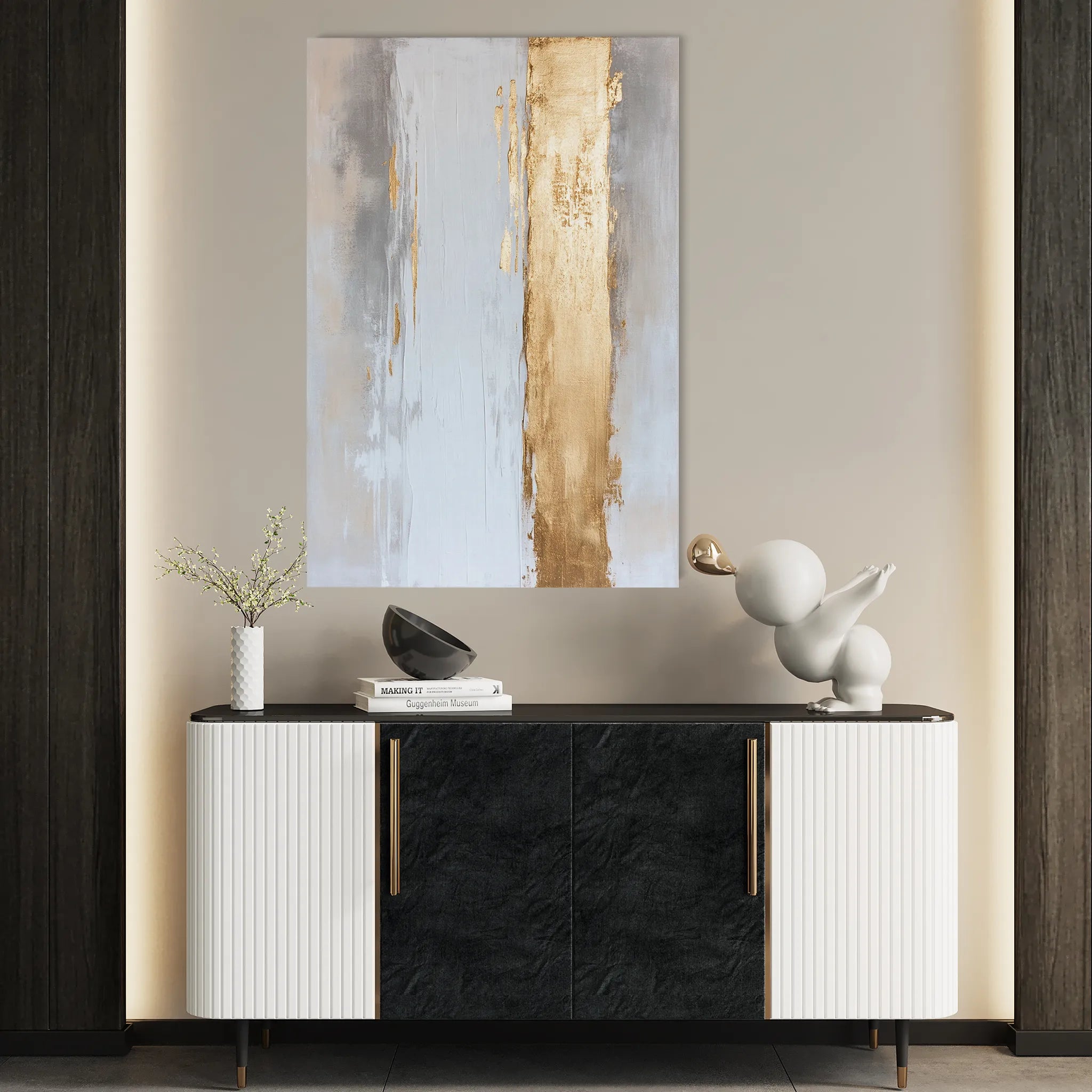 Abstract 2189 Canvas Art 60 x 40 cm / Black