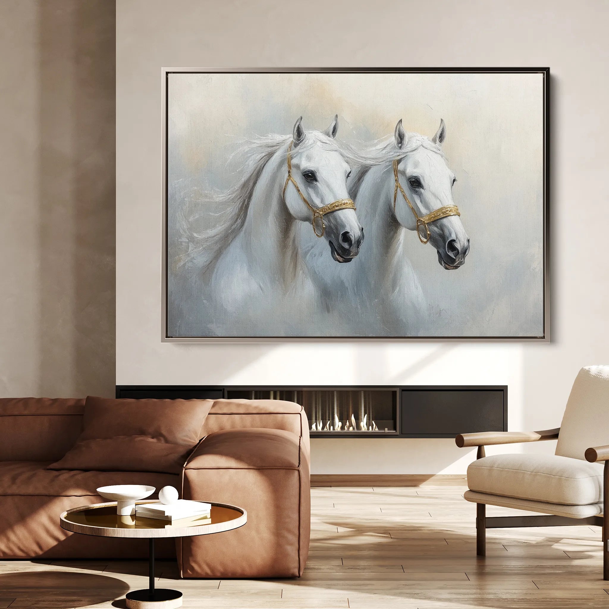 Horses 219 Canvas Art 60 x 40 cm / Black