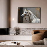 Horses 220 Canvas Art 60 x 40 cm / Black