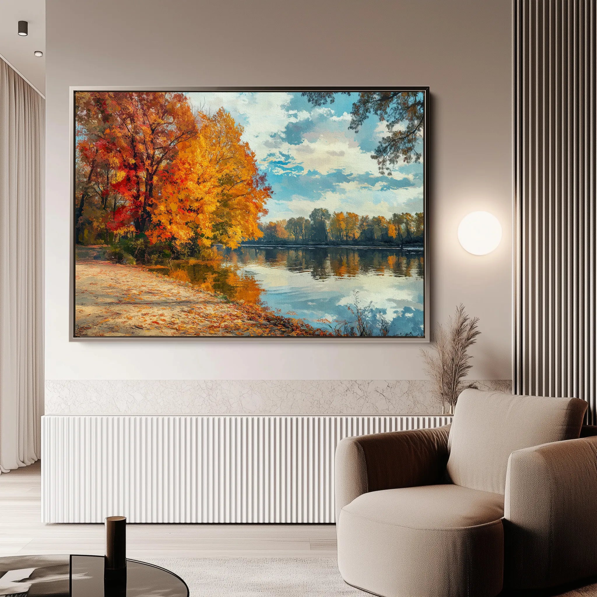 Landscape 220 Canvas Art 60 x 40 cm / Black