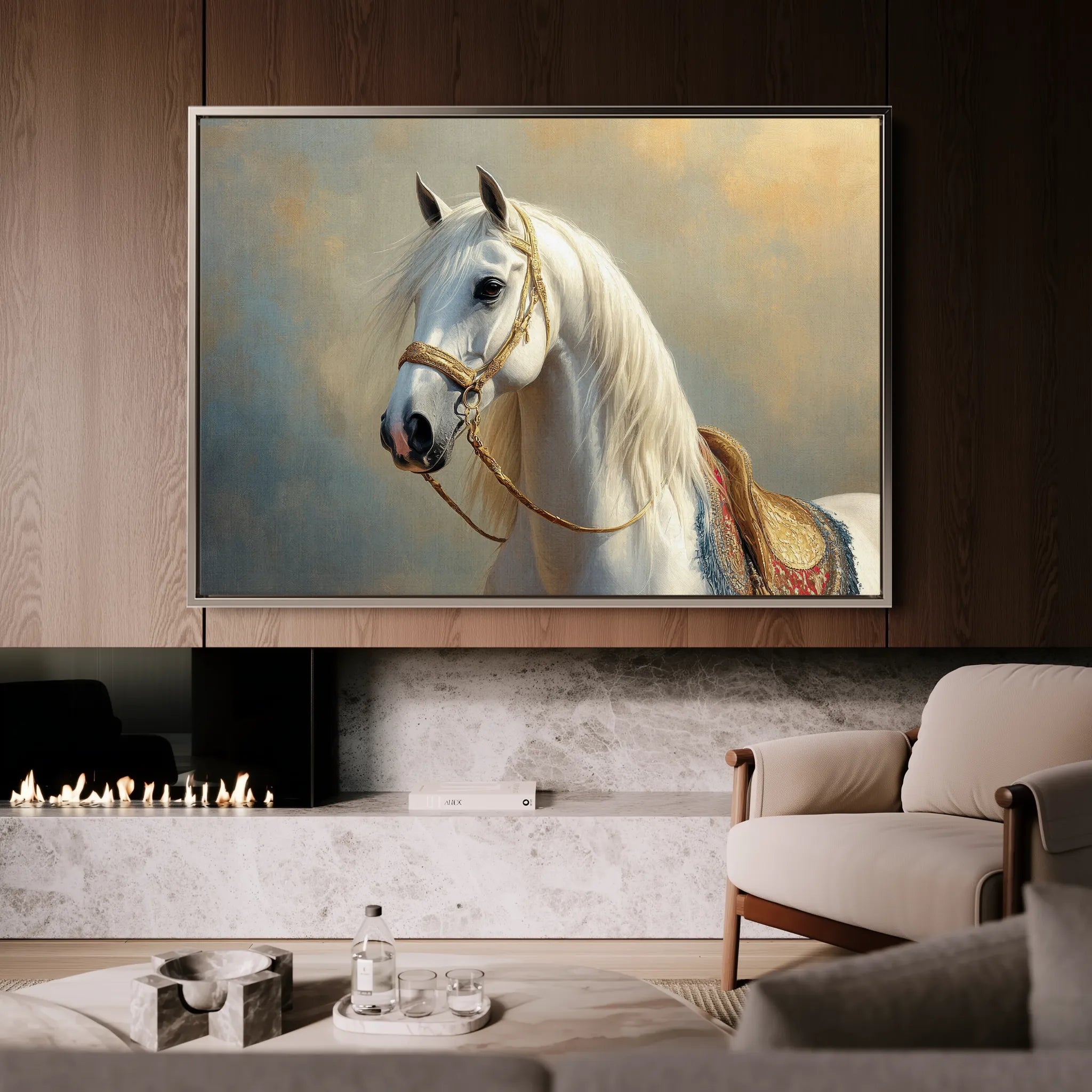 Horses 221 Canvas Art 60 x 40 cm / Black