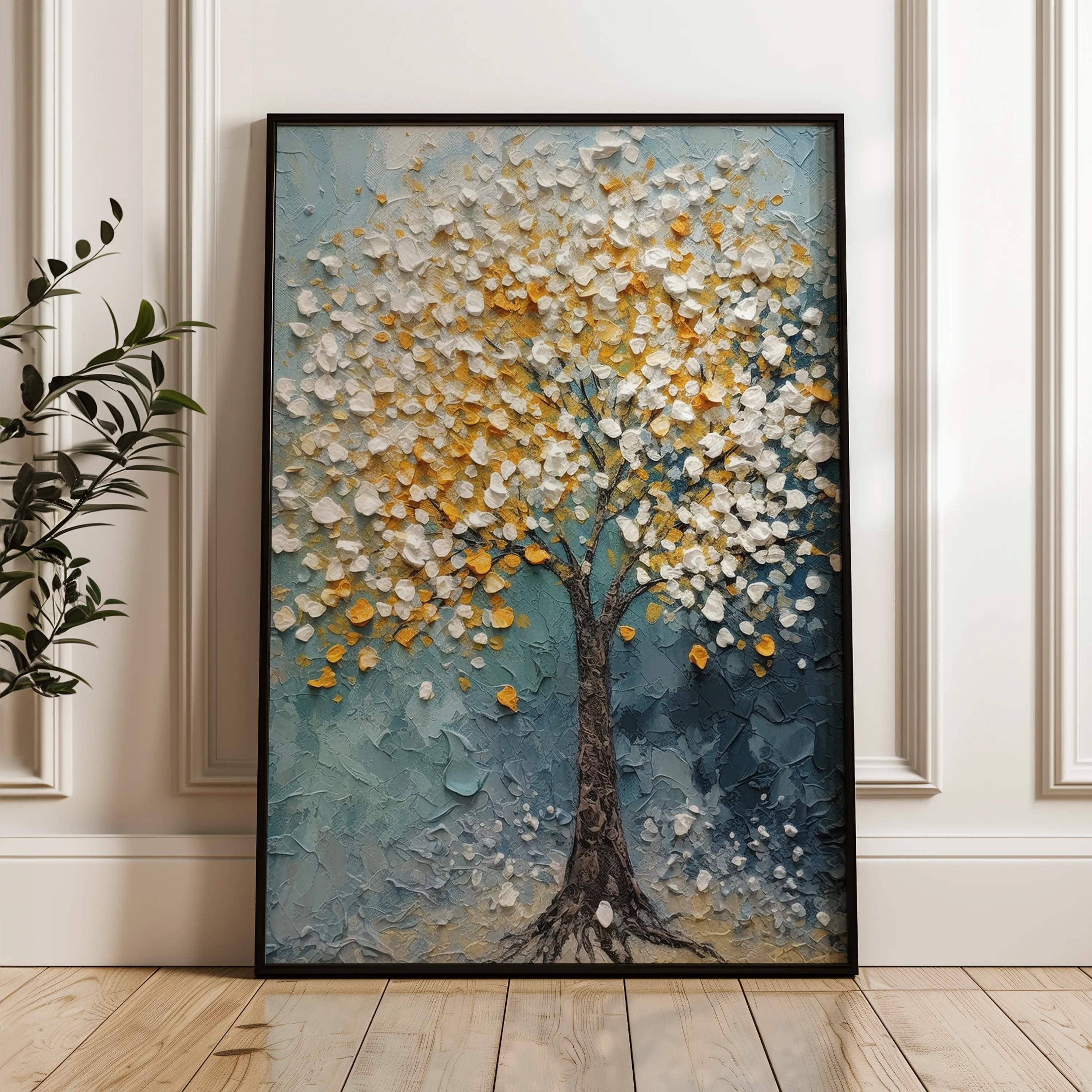 Floral 223 Canvas Art 60 x 40 cm / Black