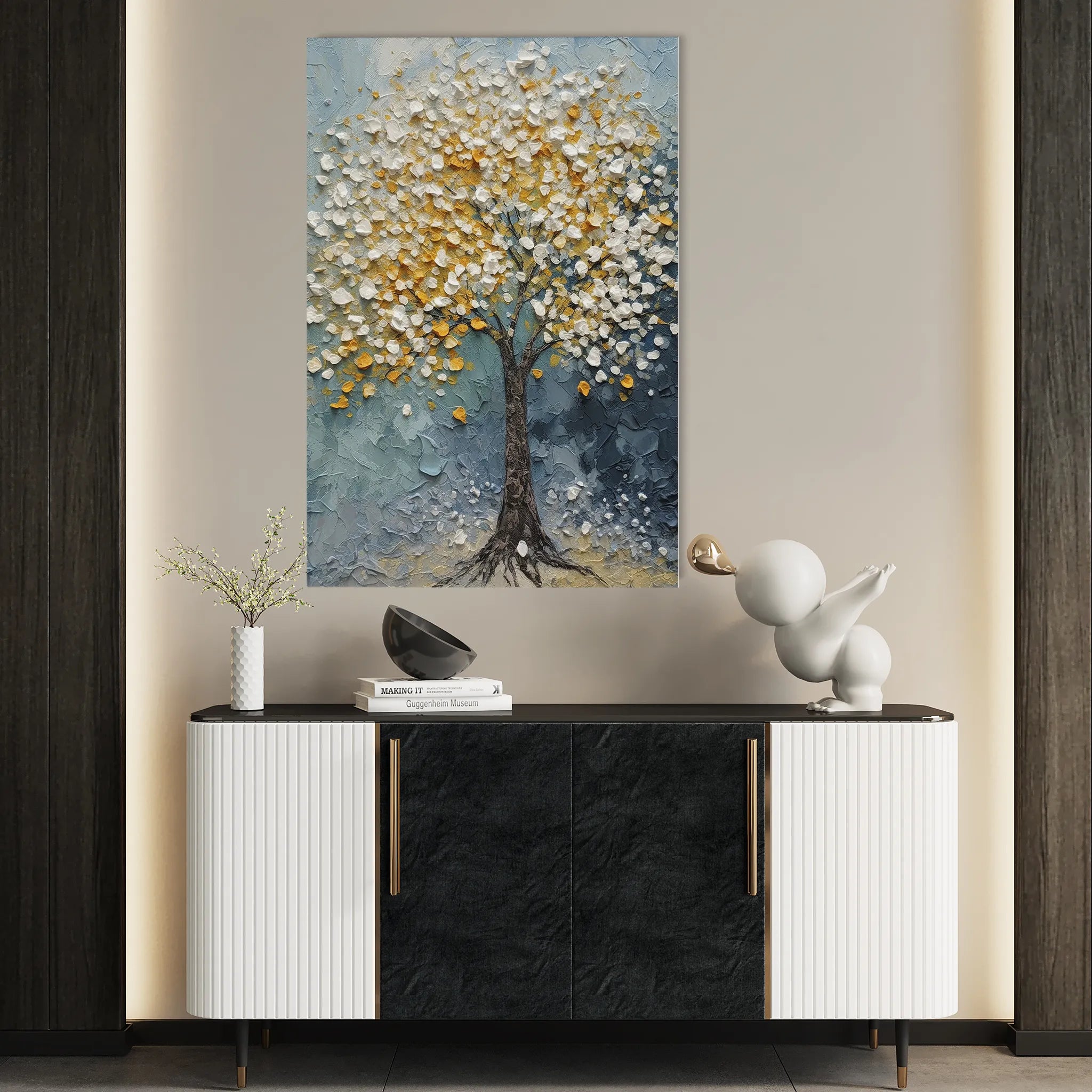 Floral 223 Canvas Art 60 x 40 cm / Black