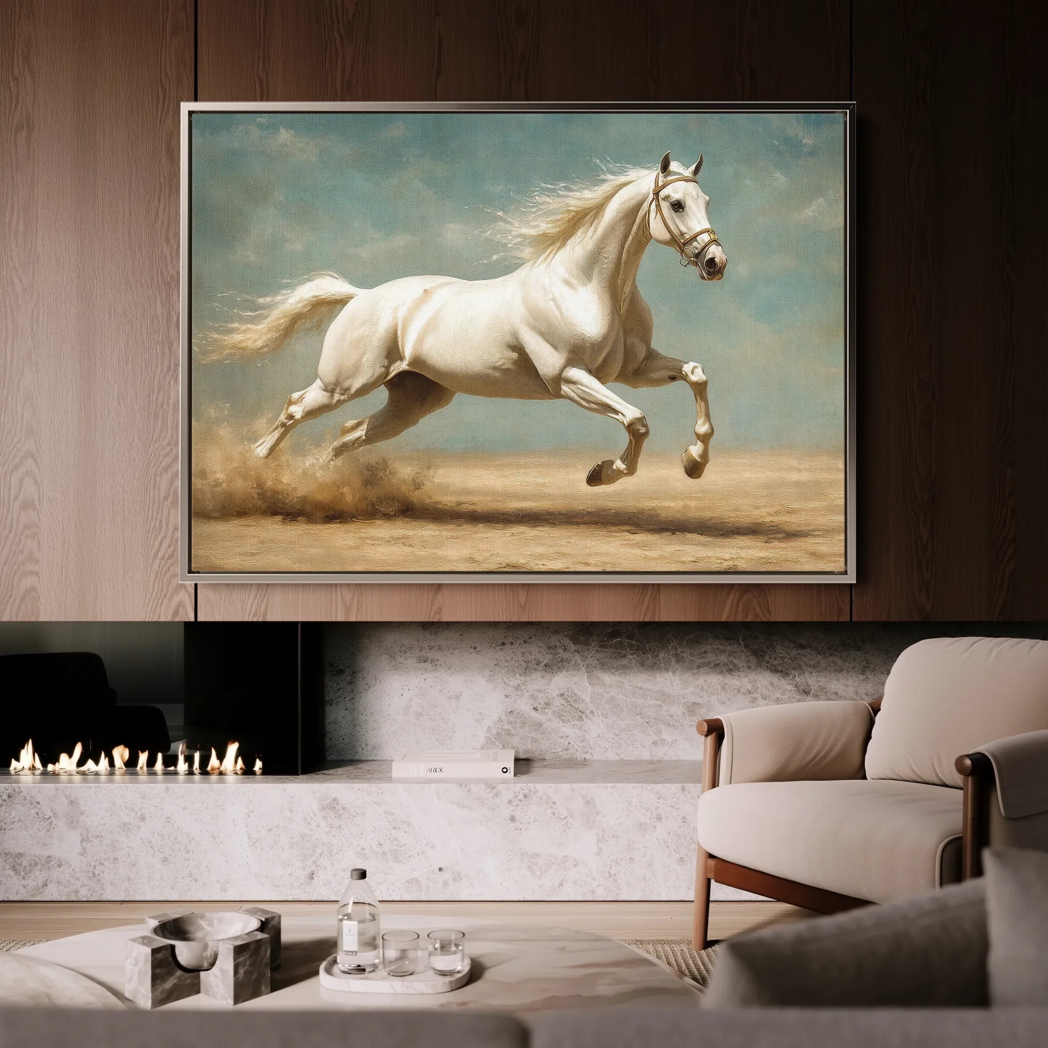 Horses 223 Canvas Art 60 x 40 cm / Black