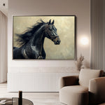 Horses 225 Canvas Art 60 x 40 cm / Black