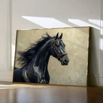 Horses 225 Canvas Art 60 x 40 cm / Black