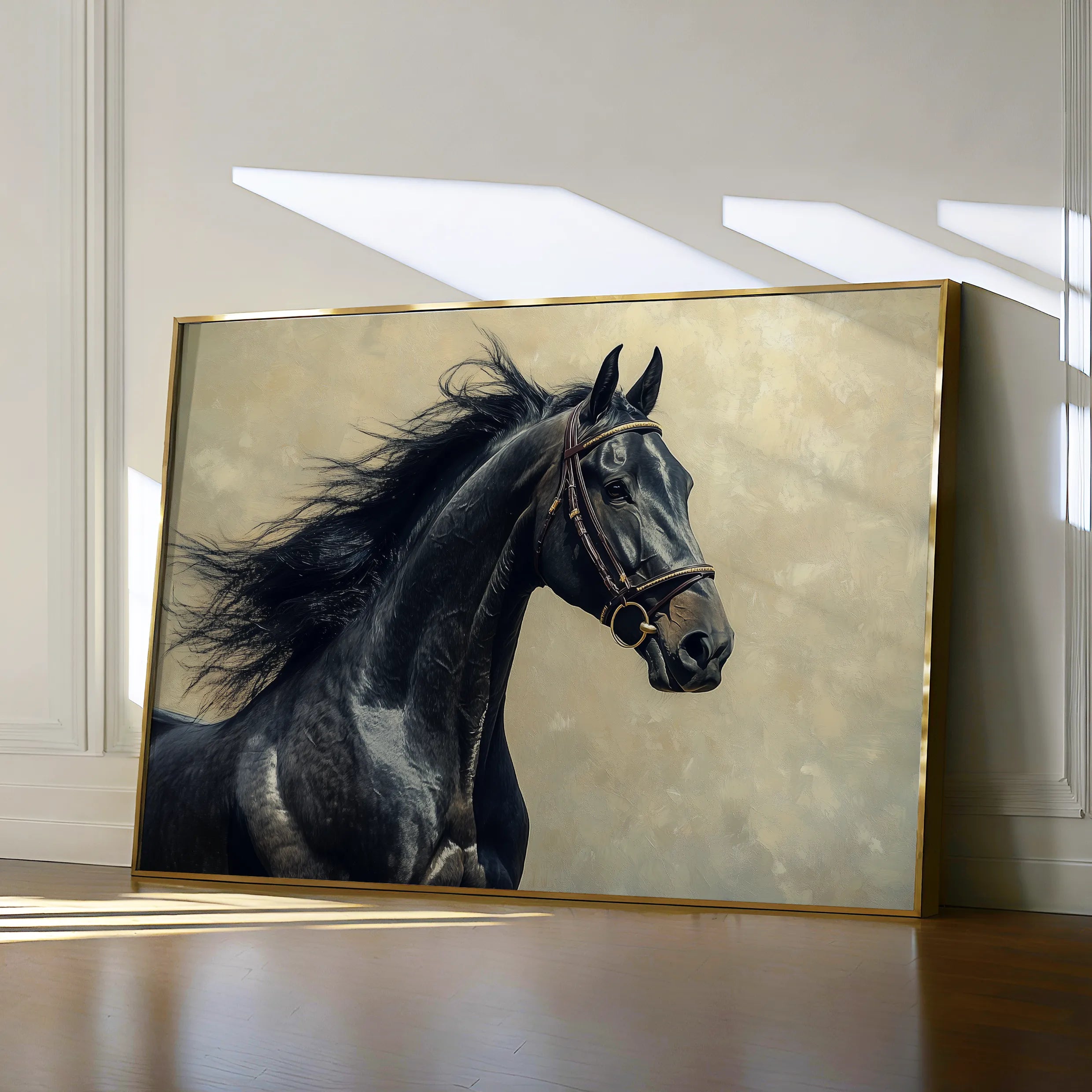 Horses 225 Canvas Art 60 x 40 cm / Black