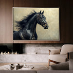 Horses 225 Canvas Art 60 x 40 cm / Black